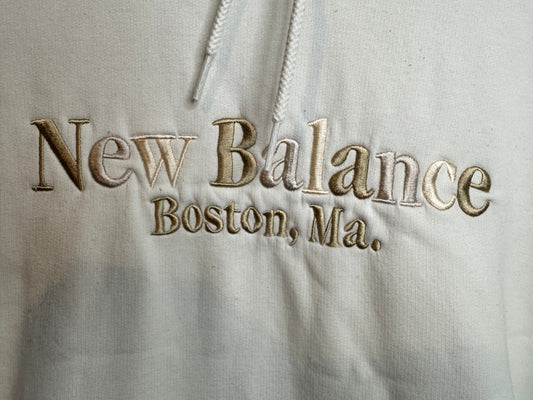 New Balance Cream Hoodie - XS/S Relaxed Fit