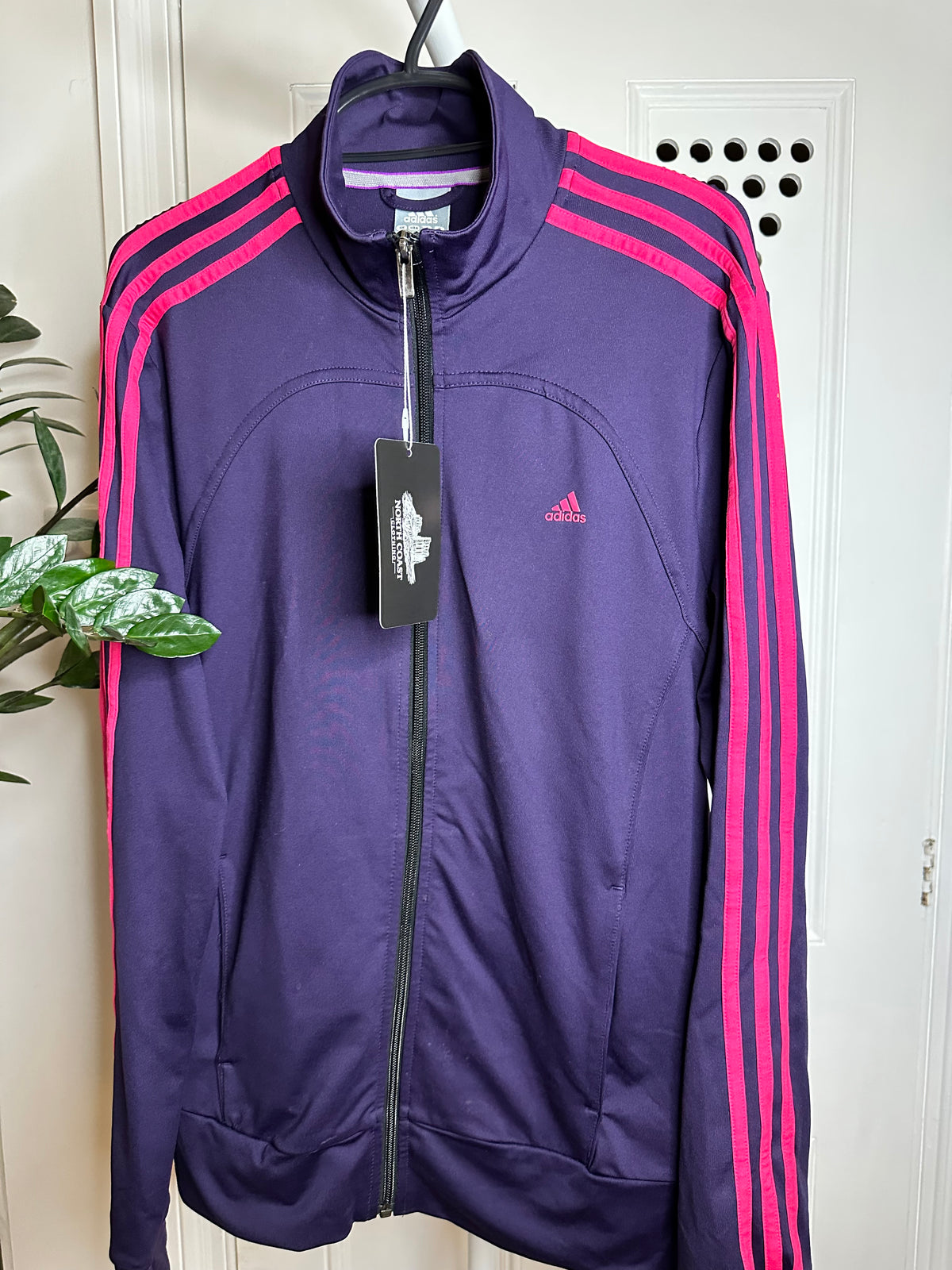 Adidas Performance Essentials Track Jacket – Purple / Hot Pink – UK 14–16 M/L