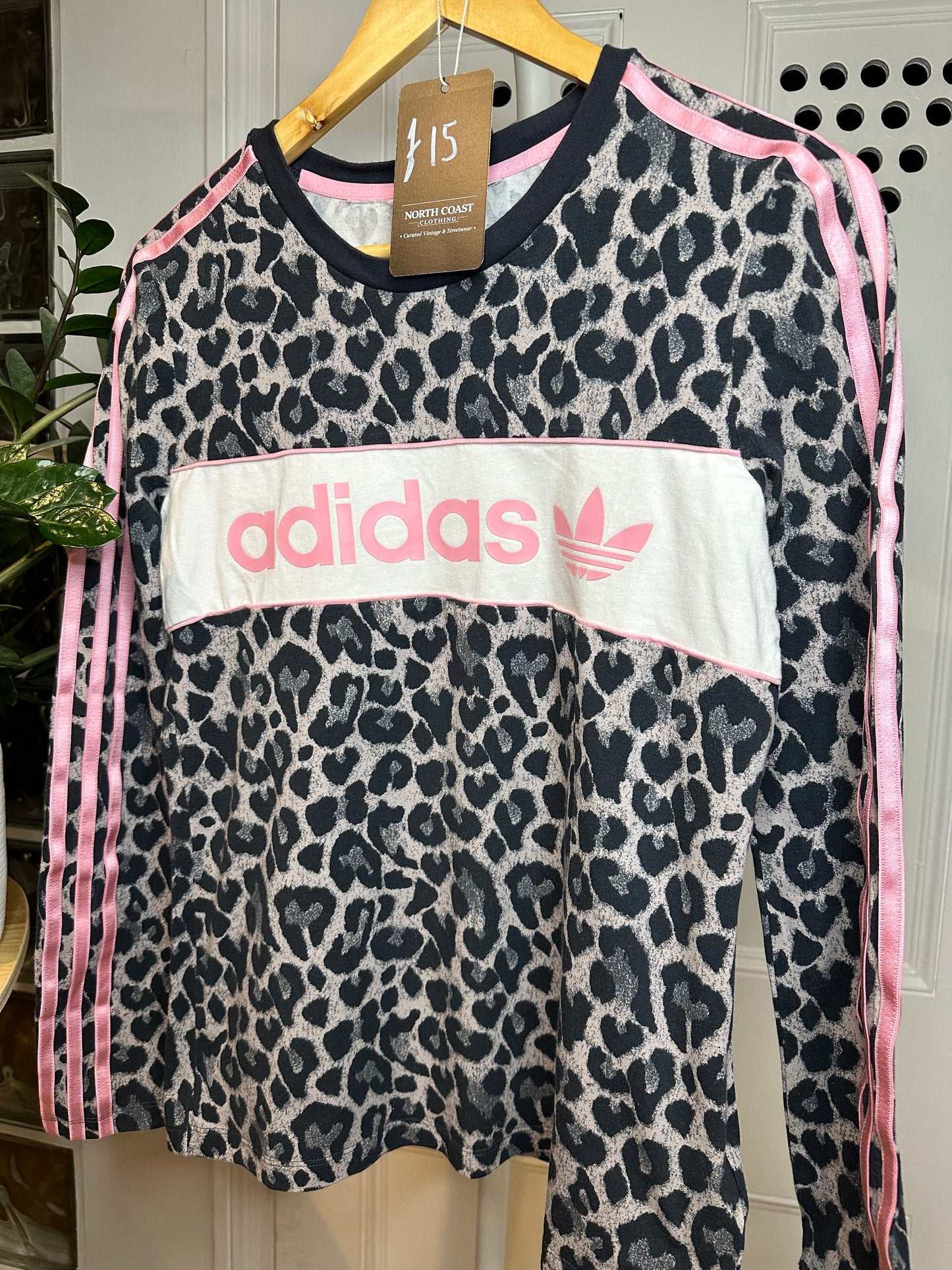 Adidas Leopard Print & Pink Long Sleeve T-shirt - Women’s M/S