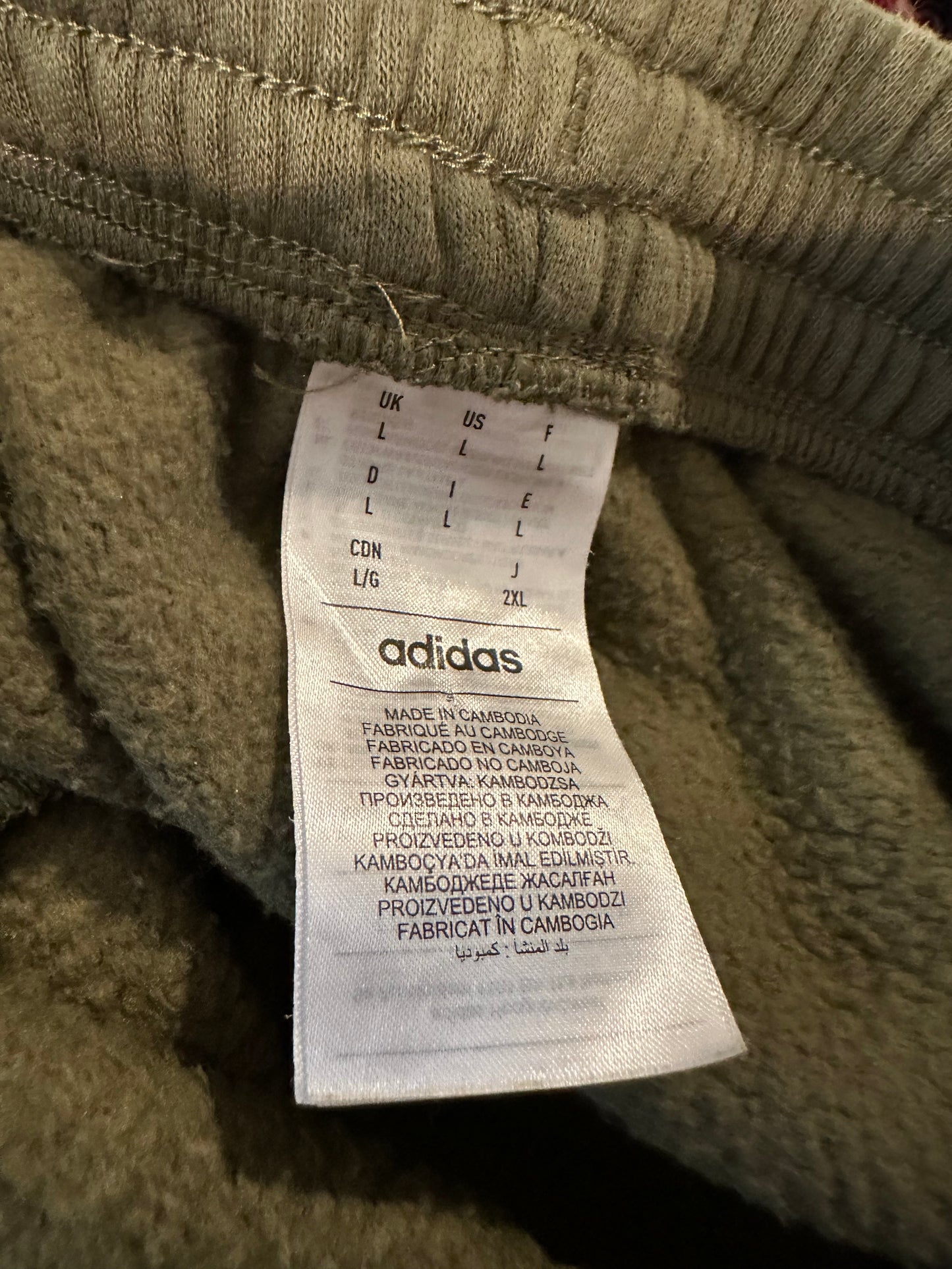 Adidas Joggers Olive Green / Khaki Size Large