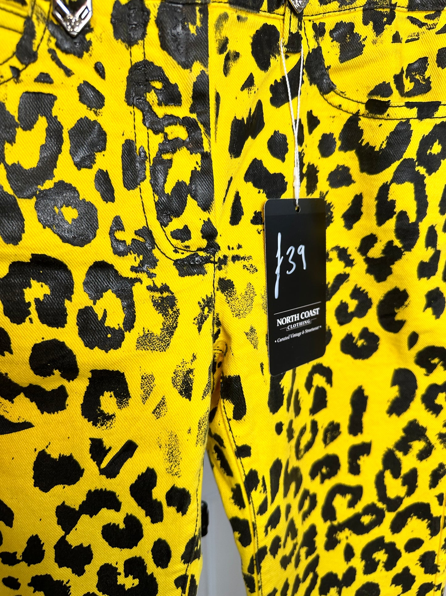 Versace Leopard Print Jeans 28 Waist 32 Leg