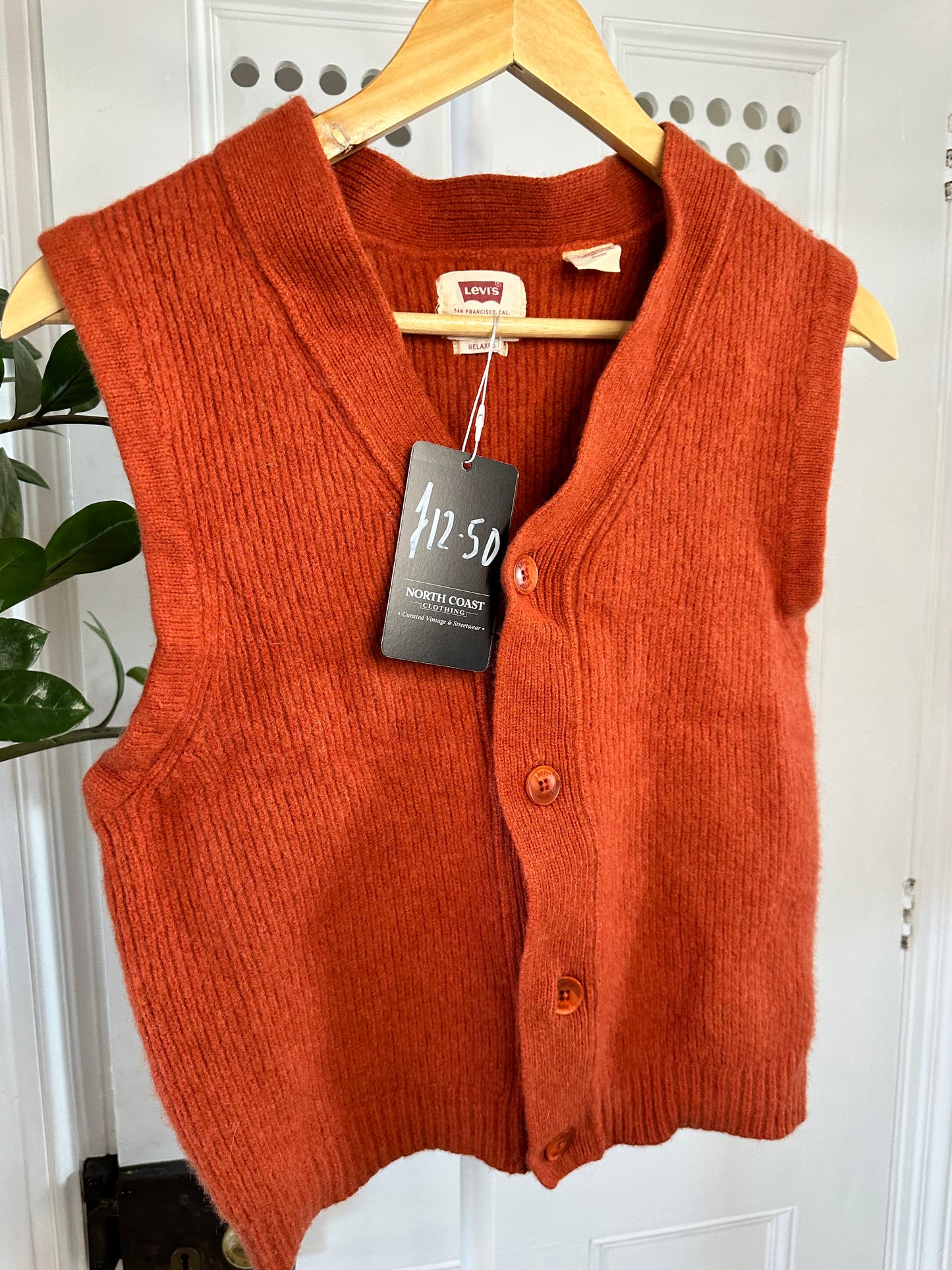 Levi’s Knitted Orange Sweater Vest - Small