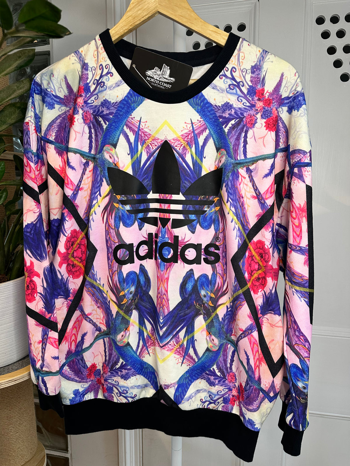 Adidas Originals All-Over Peacock Floral Print Sweatshirt – UK 14