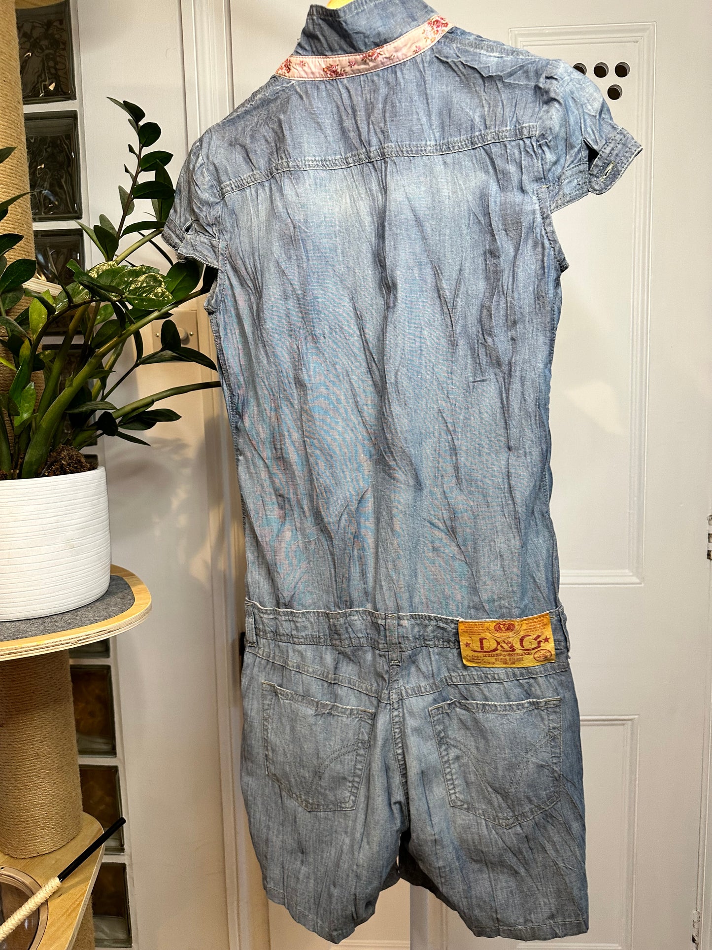 D&G Dolce & Gabbana Denim Playsuit / Romper – Fitted Y2K Designer – Size S/M