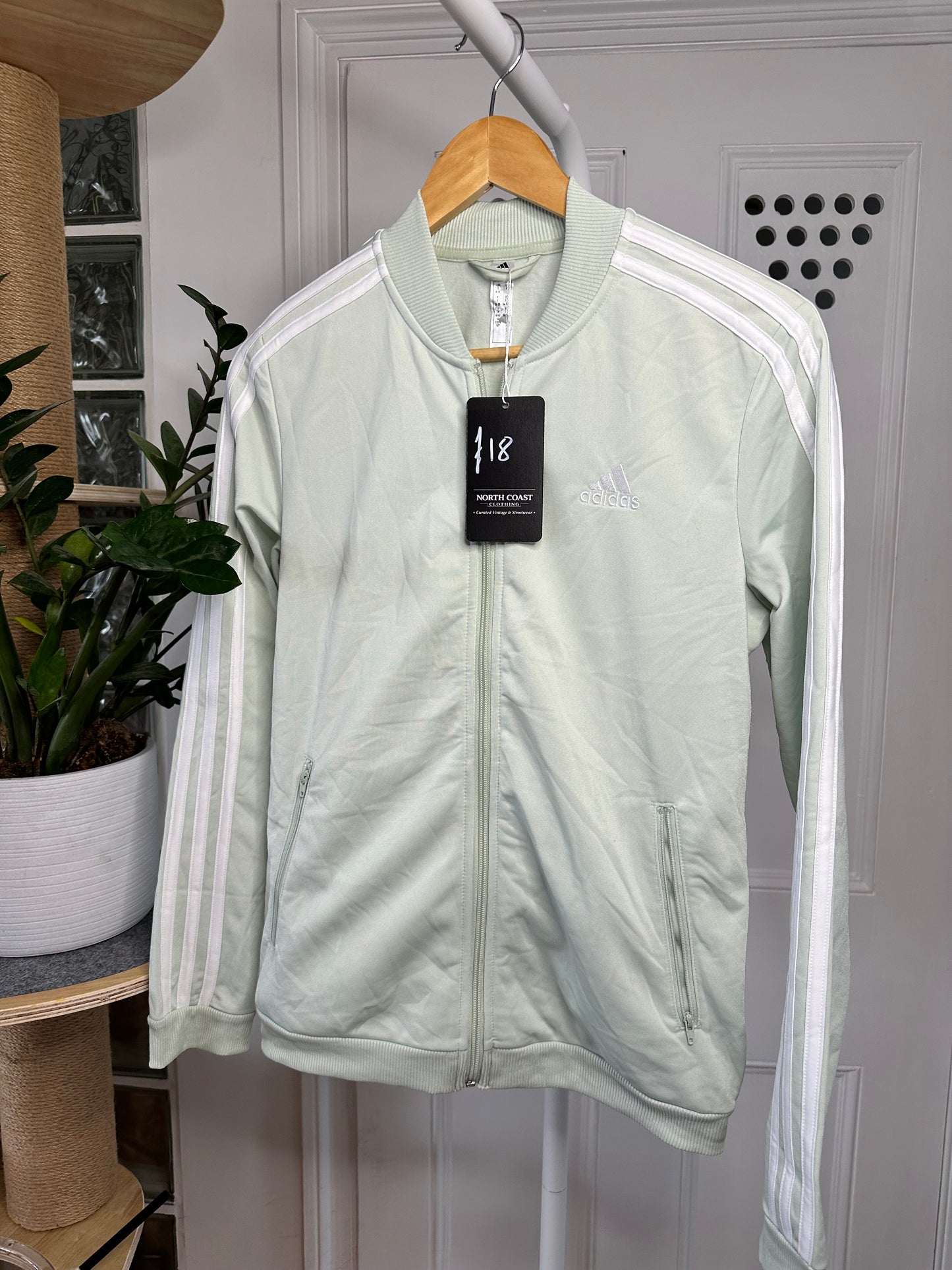 Adidas Pale Green Mint Track Jacket - Women’s Fitted Small