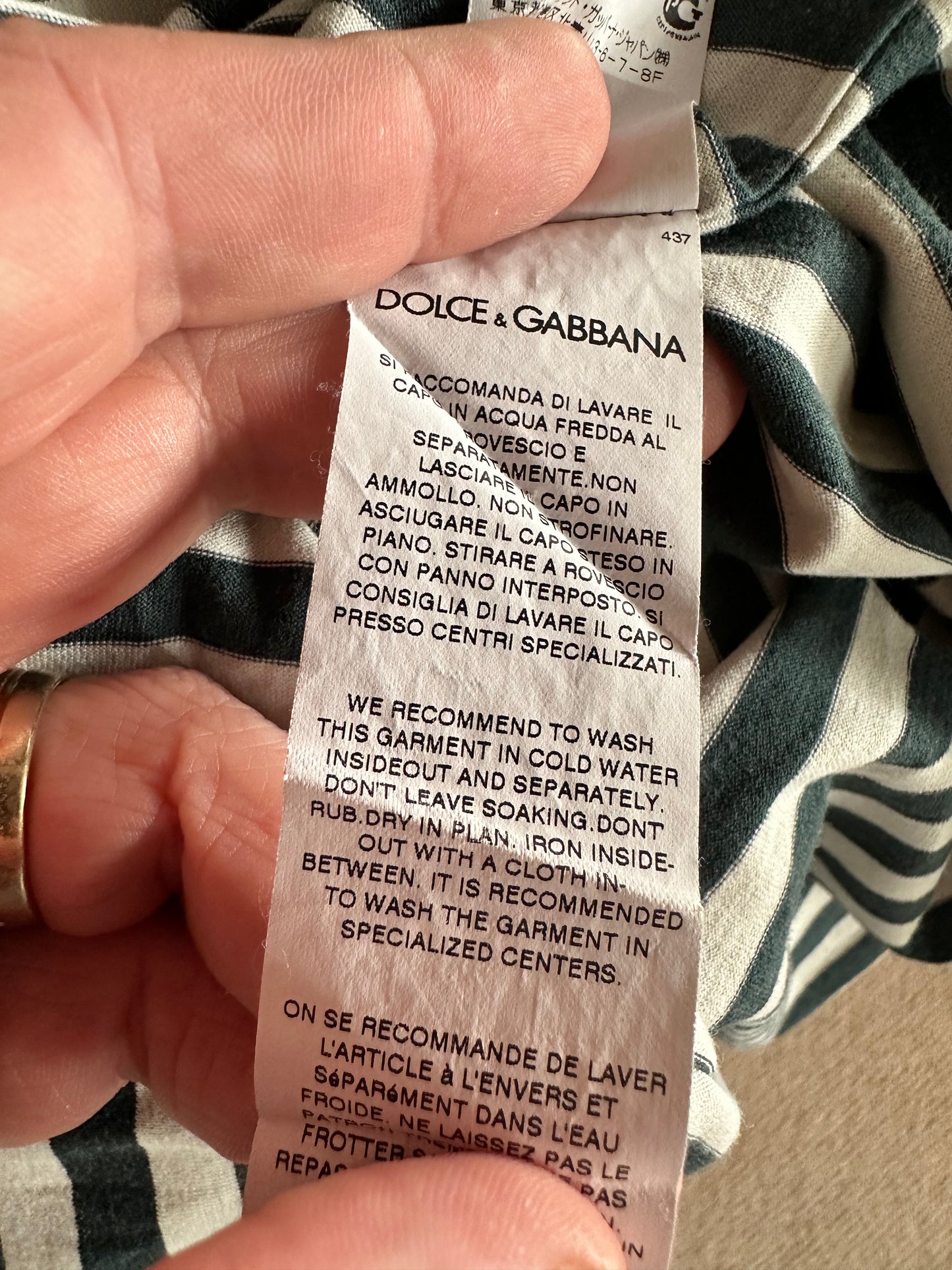 Dolce & Gabbana Striped T-shirt Women’s Size Medium