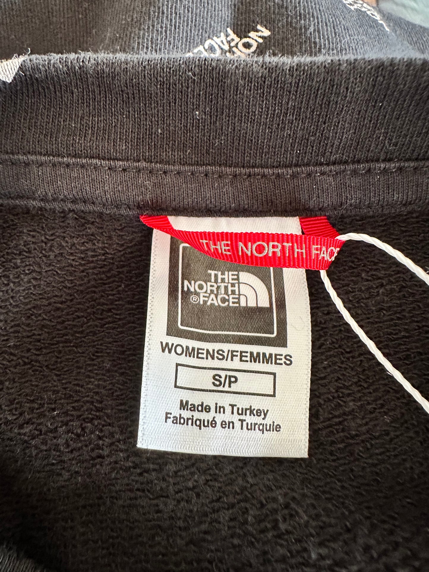 The North Face Black Sweatshirt with Allover Logo - Women’s Small