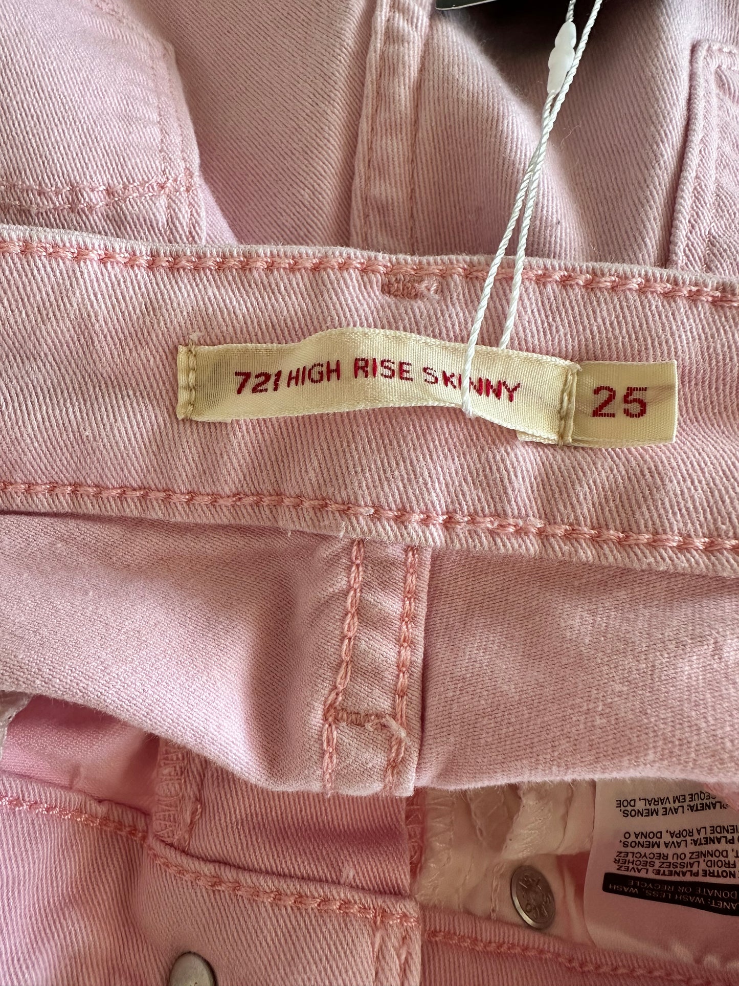 Levi’s Pink High Rise Skinny Jeans - Waist 25 x Leg 25