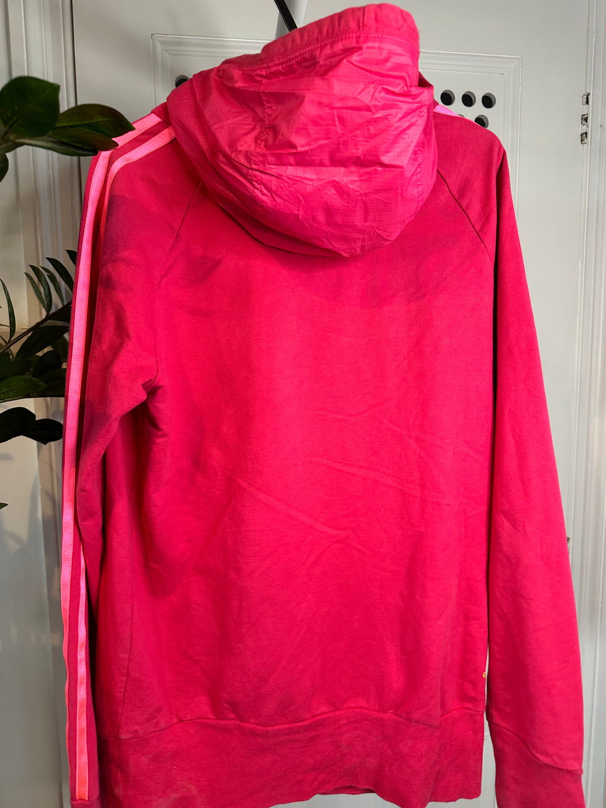 Adidas Performance Pink 3-Stripes Hoodie – Graphic Logo – UK 8–10