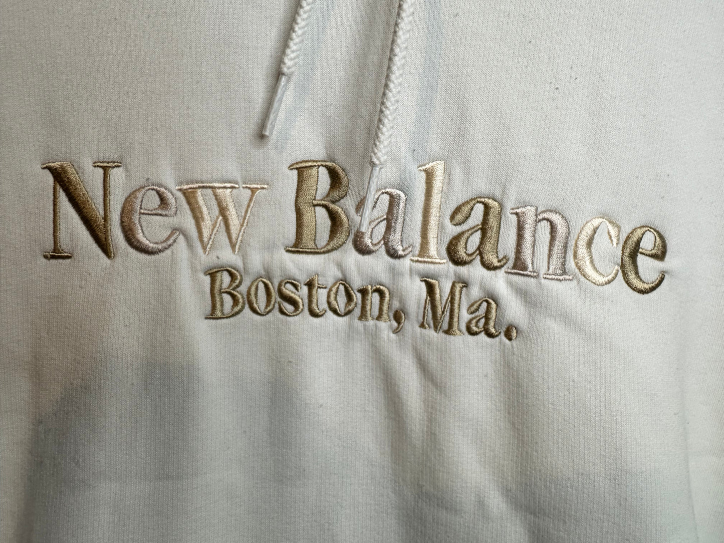 New Balance Cream Hoodie - XS/S Relaxed Fit