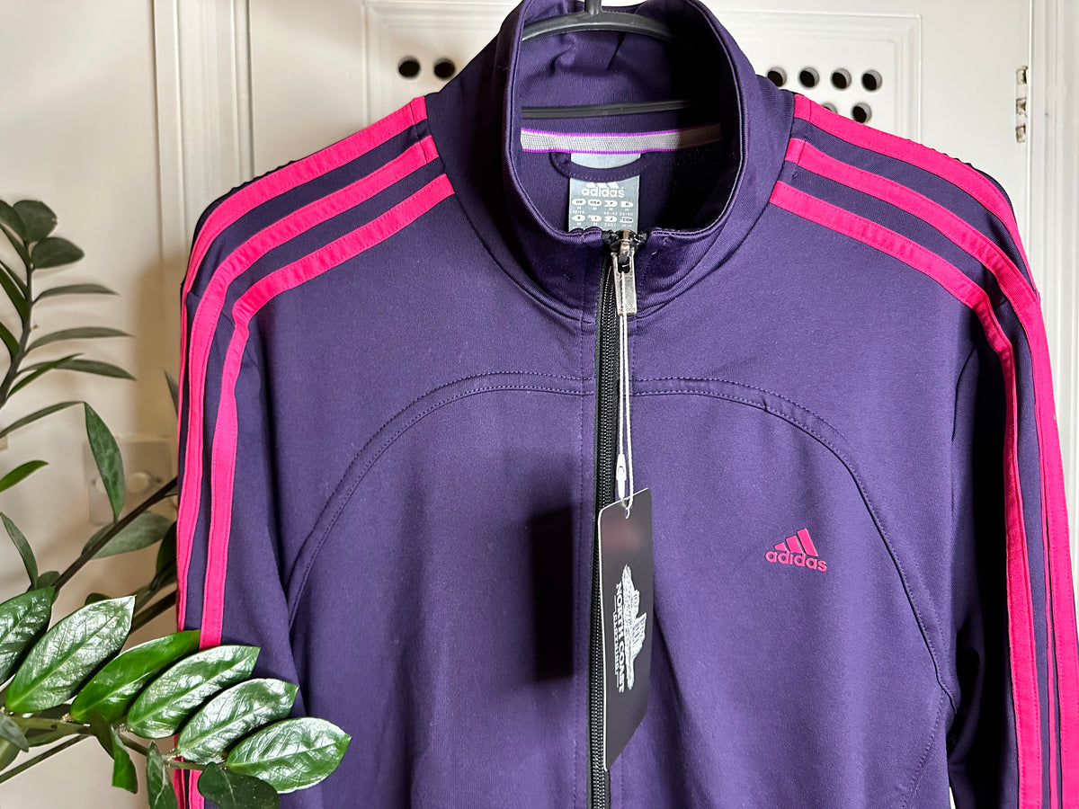 Adidas Performance Essentials Track Jacket – Purple / Hot Pink – UK 14–16 M/L