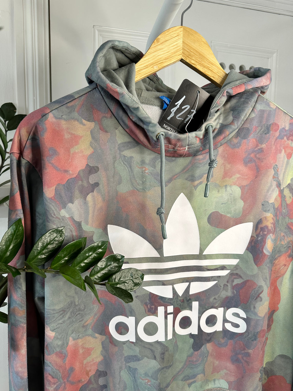 Adidas Originals Marble Print Trefoil Hoodie – UK 8 / Relaxed Fit Up to UK 12