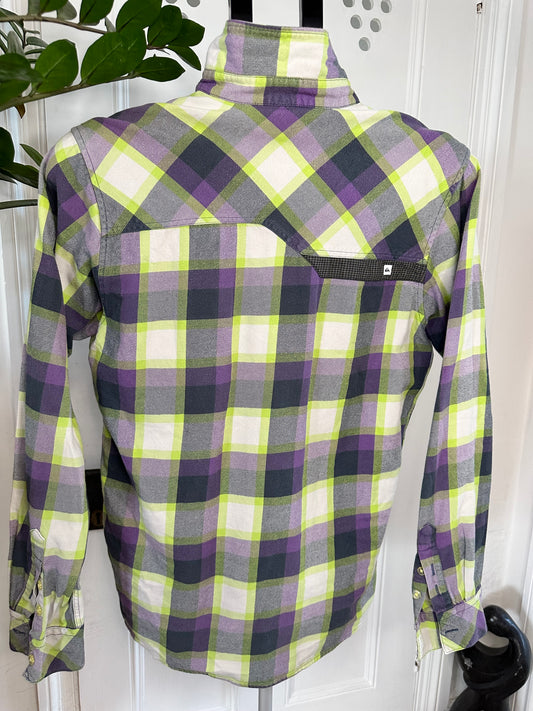Quiksilver Shirt Men’s Small Purple White Check