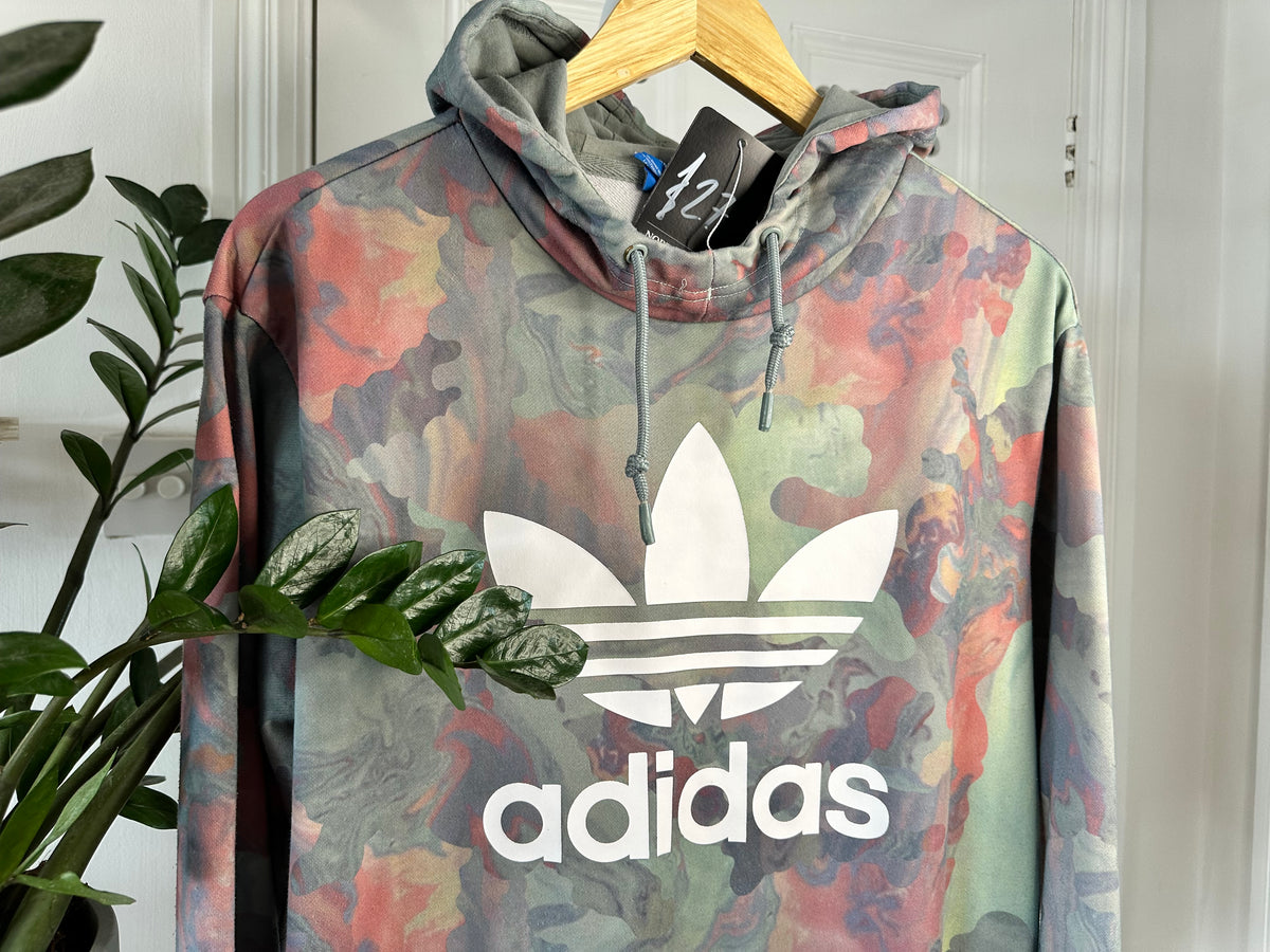 Adidas Originals Marble Print Trefoil Hoodie – UK 8 / Relaxed Fit Up to UK 12