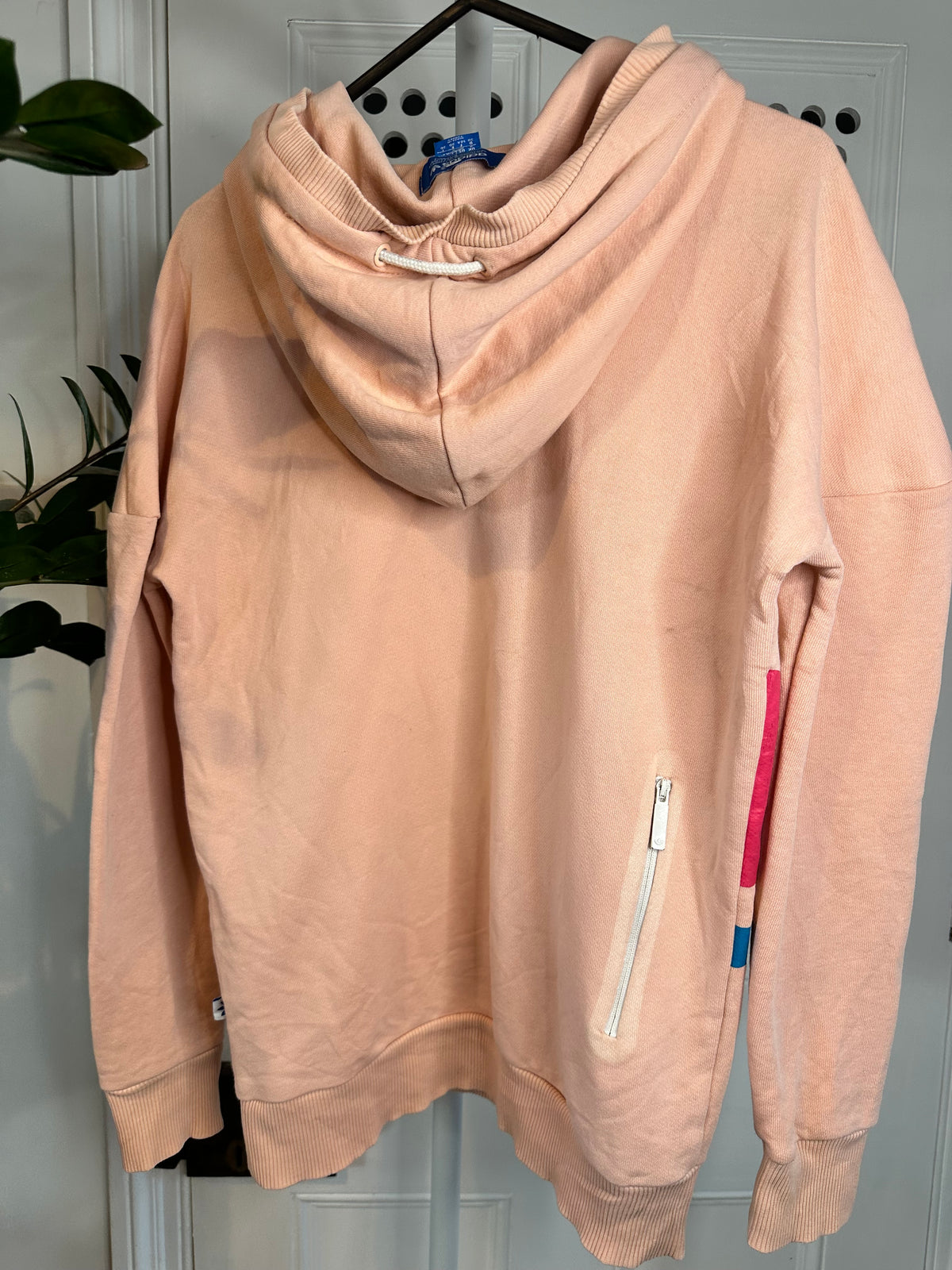 Adidas Originals Oversized Trefoil Hoodie – Peach / Multi – XS