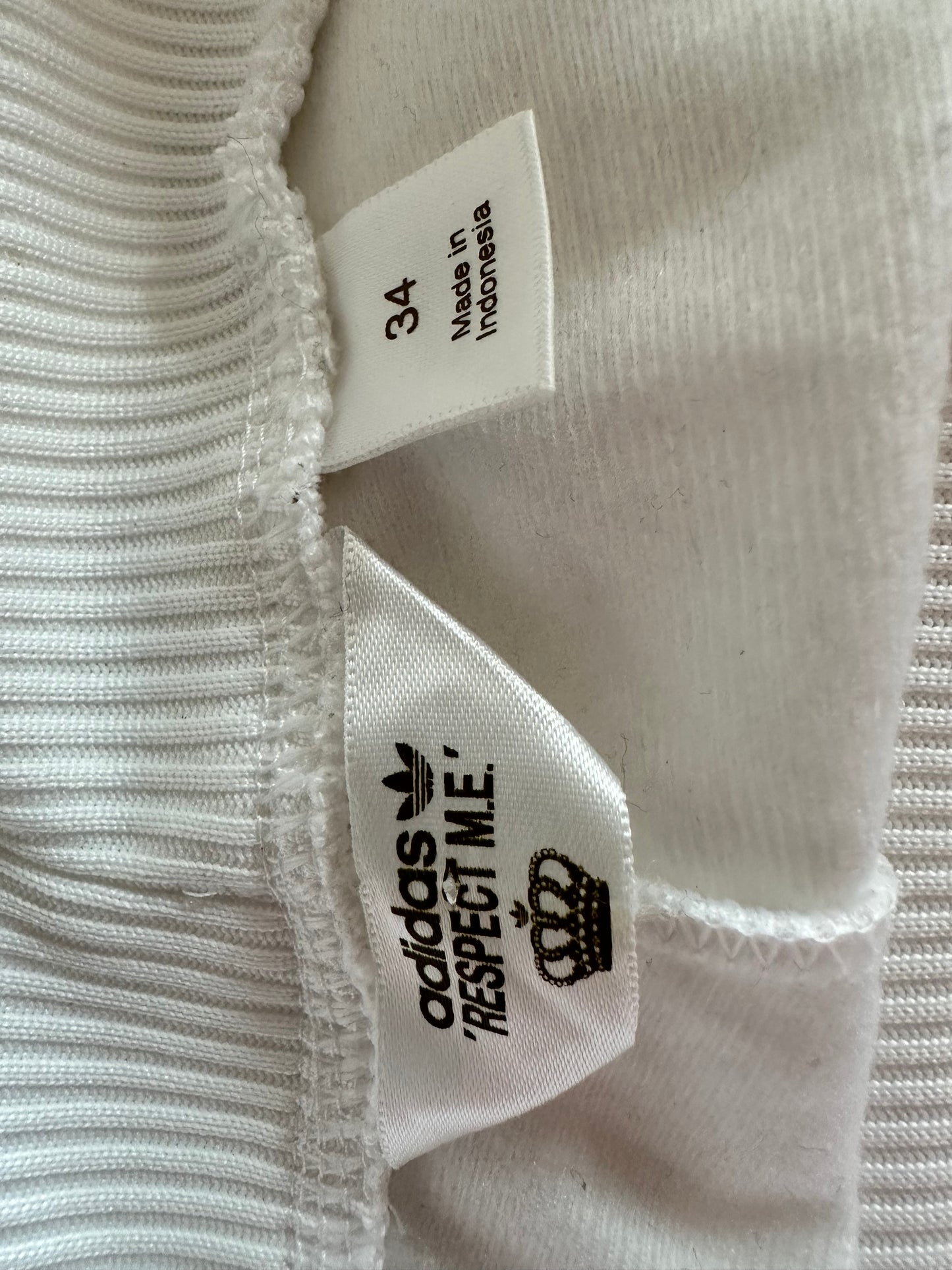 Adidas x Missy Elliot ‘Respect Me’ Joggers Track Pants.White with Gold Poppers. 34x32. Y2K Classics.
