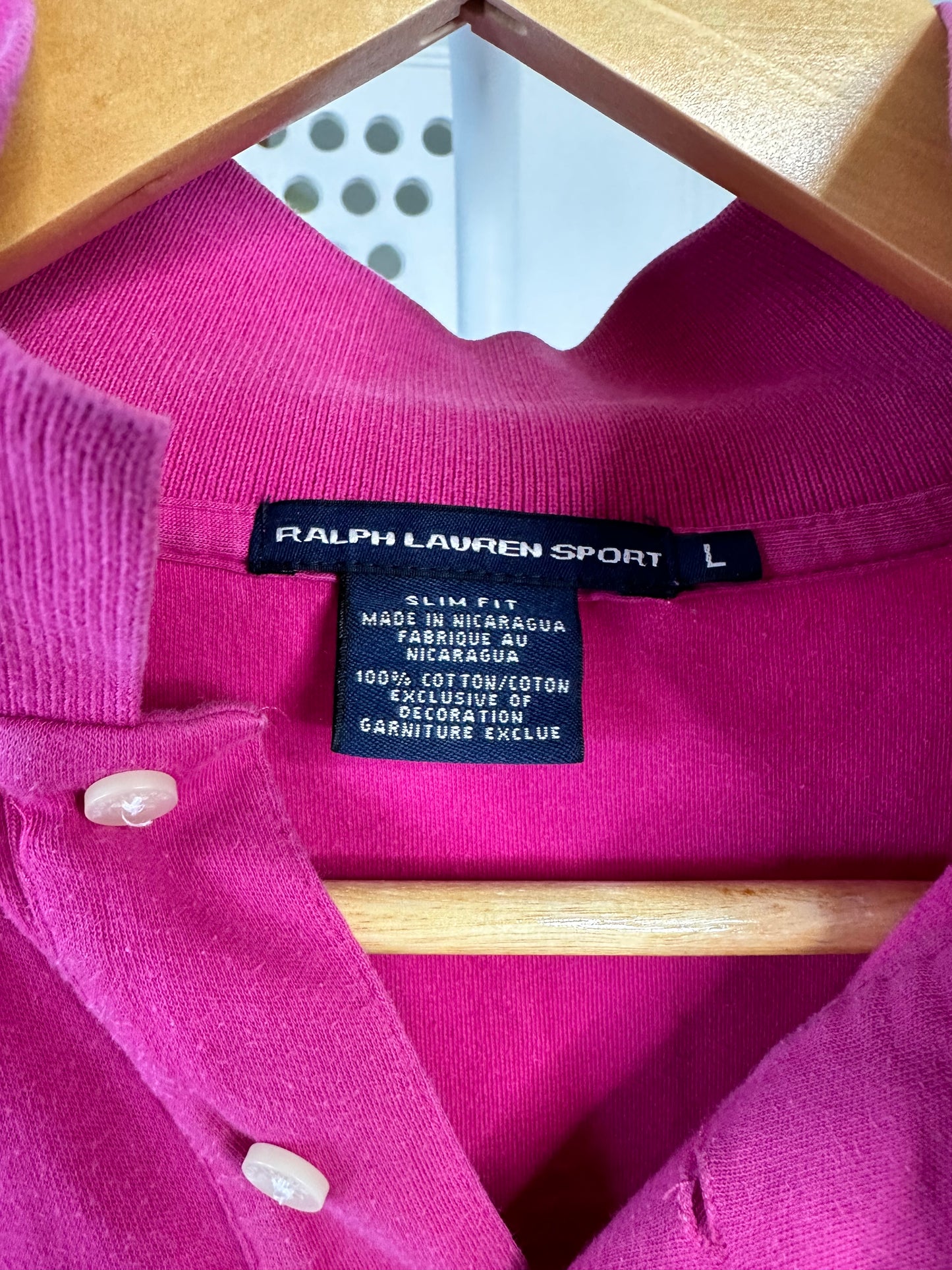 Ralph Lauren Sport Pink Polo Shirt - Women’s Fitted Large