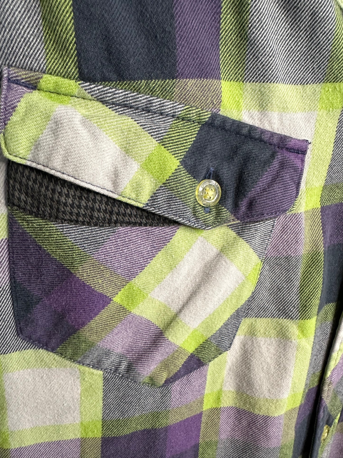 Quiksilver Shirt Men’s Small Purple White Check