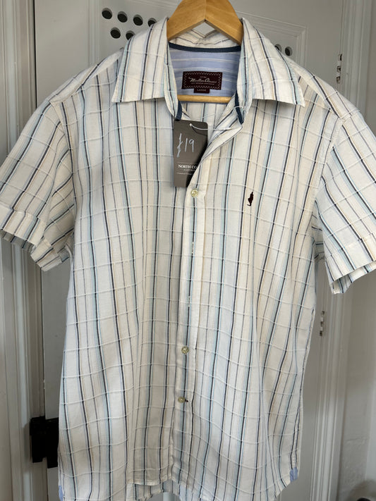 Marlboro Classics Vintage Short Sleeve Striped Shirt - Men’s Large