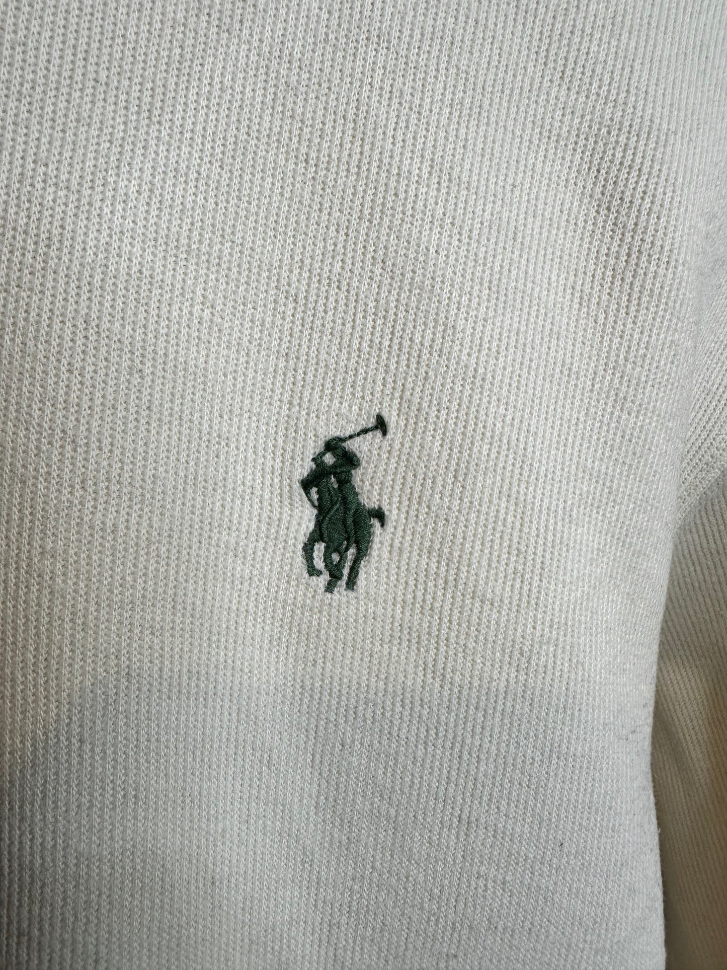 Polo Ralph Lauren Quarter Zip Cream Pullover Jumper - Men’s Medium