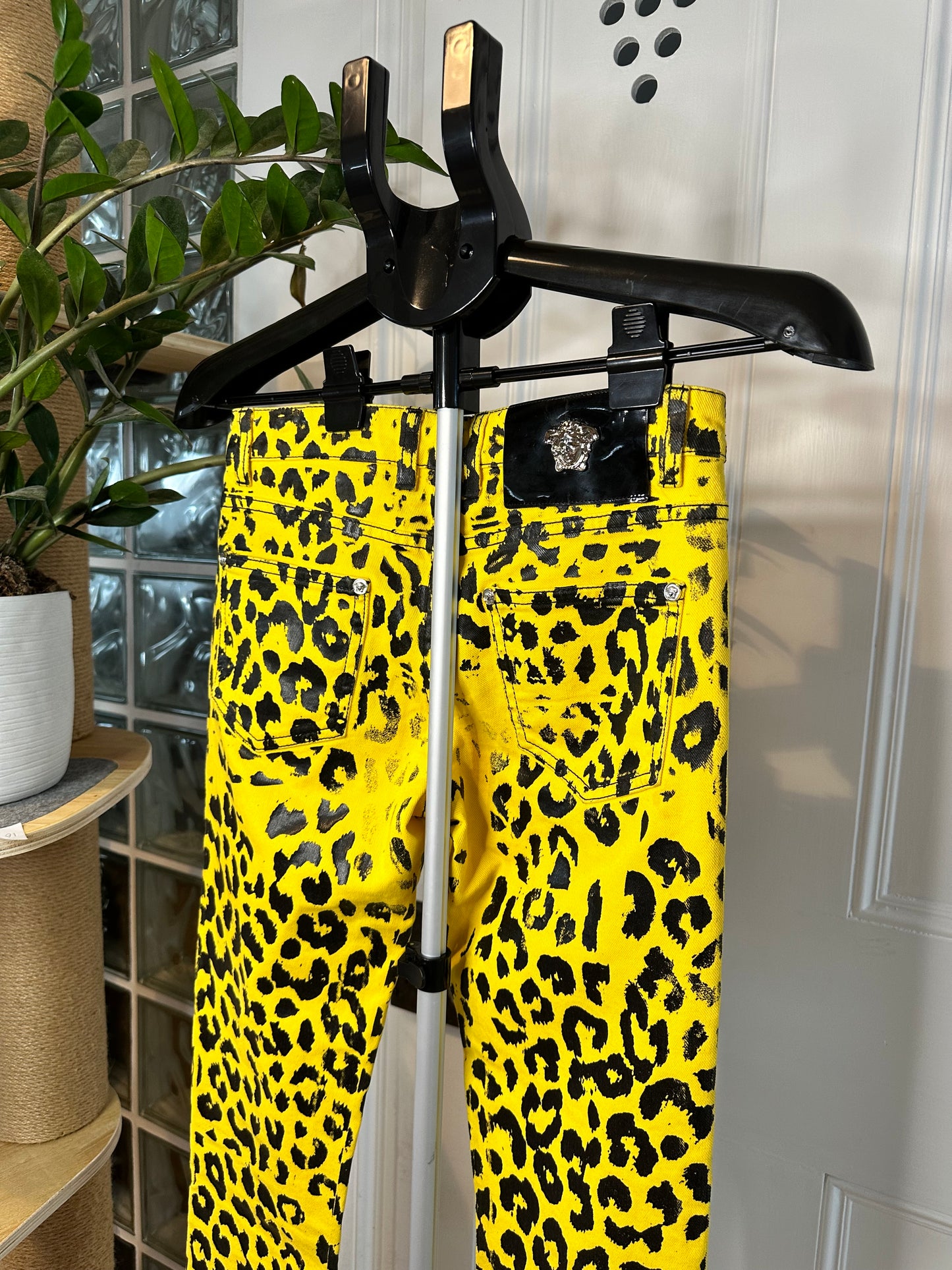 Versace Leopard Print Jeans 28 Waist 32 Leg