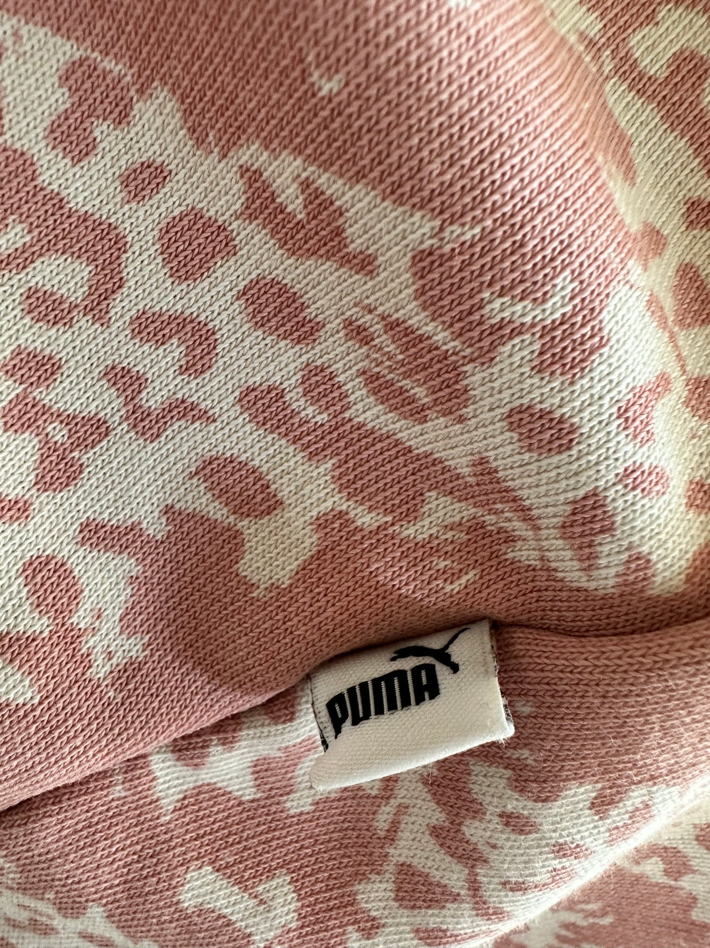 Puma Pink Animal Print Cropped Hoodie Women’s XS