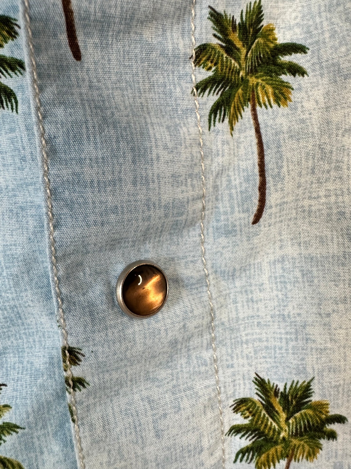 Armani Shirt Size Medium - Light Blue with Palm Tree Print