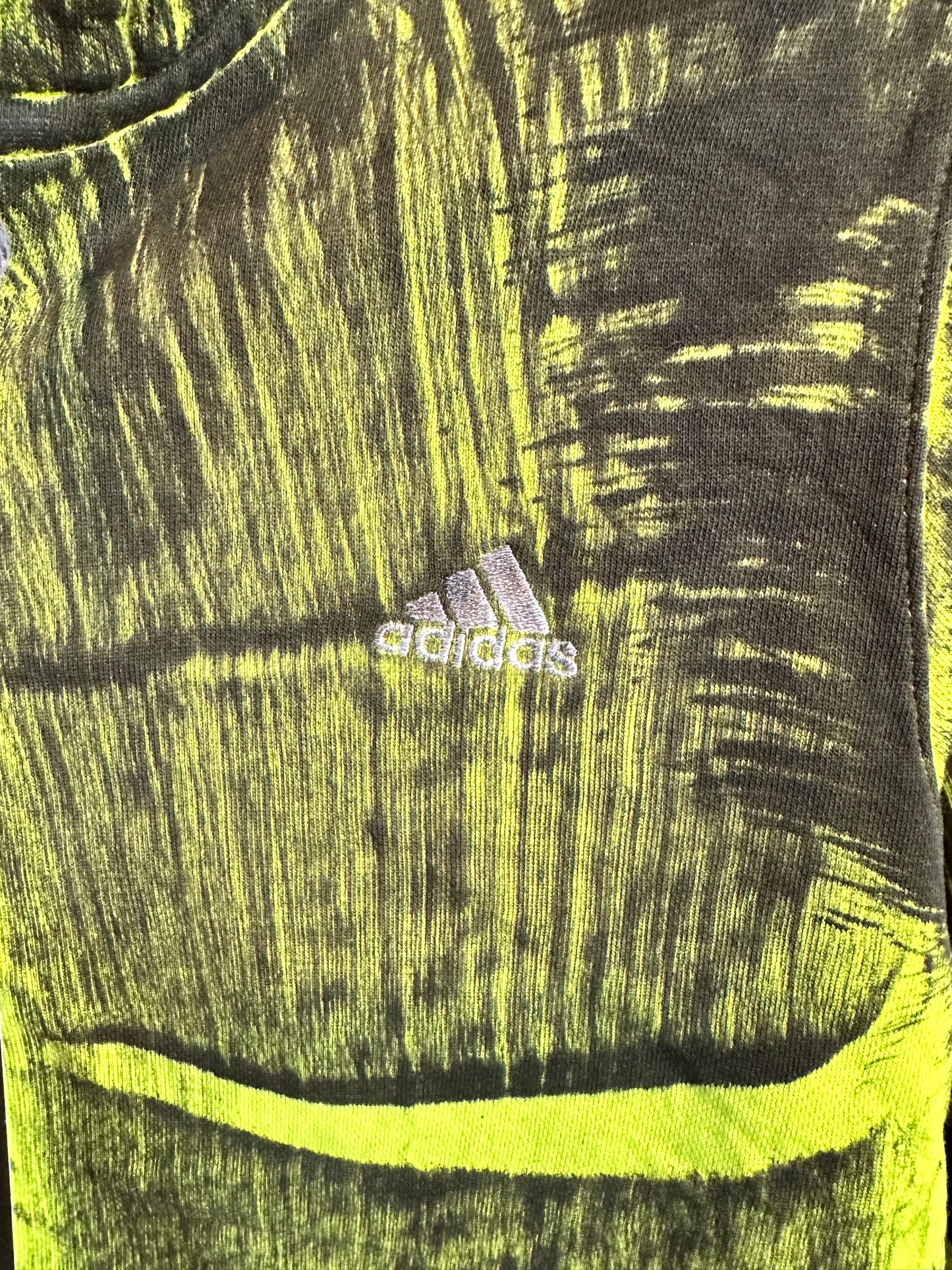 Adidas Full Zip Hoodie Women’s Medium / Men’s Small - Neon Green and Black Tie Dye