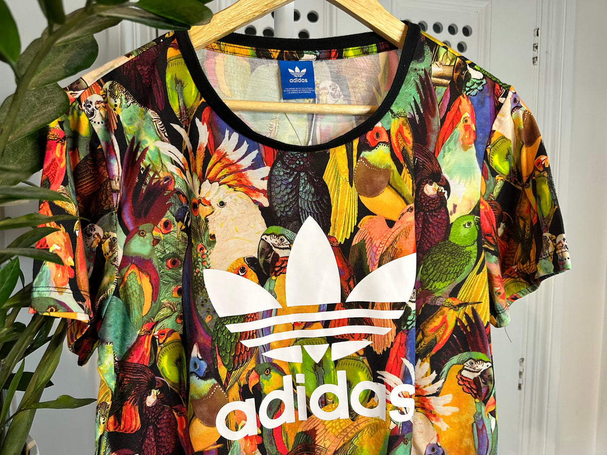 Adidas x Farm Rio - Originals All-Over Parrot Print T-Shirt – Women’s 10/12