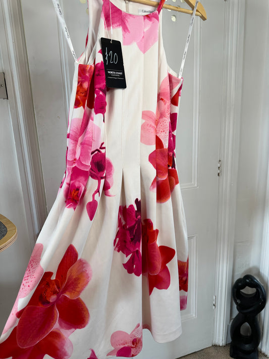 Calvin Klein Floral Lined Midi Dress - Women’s M / S