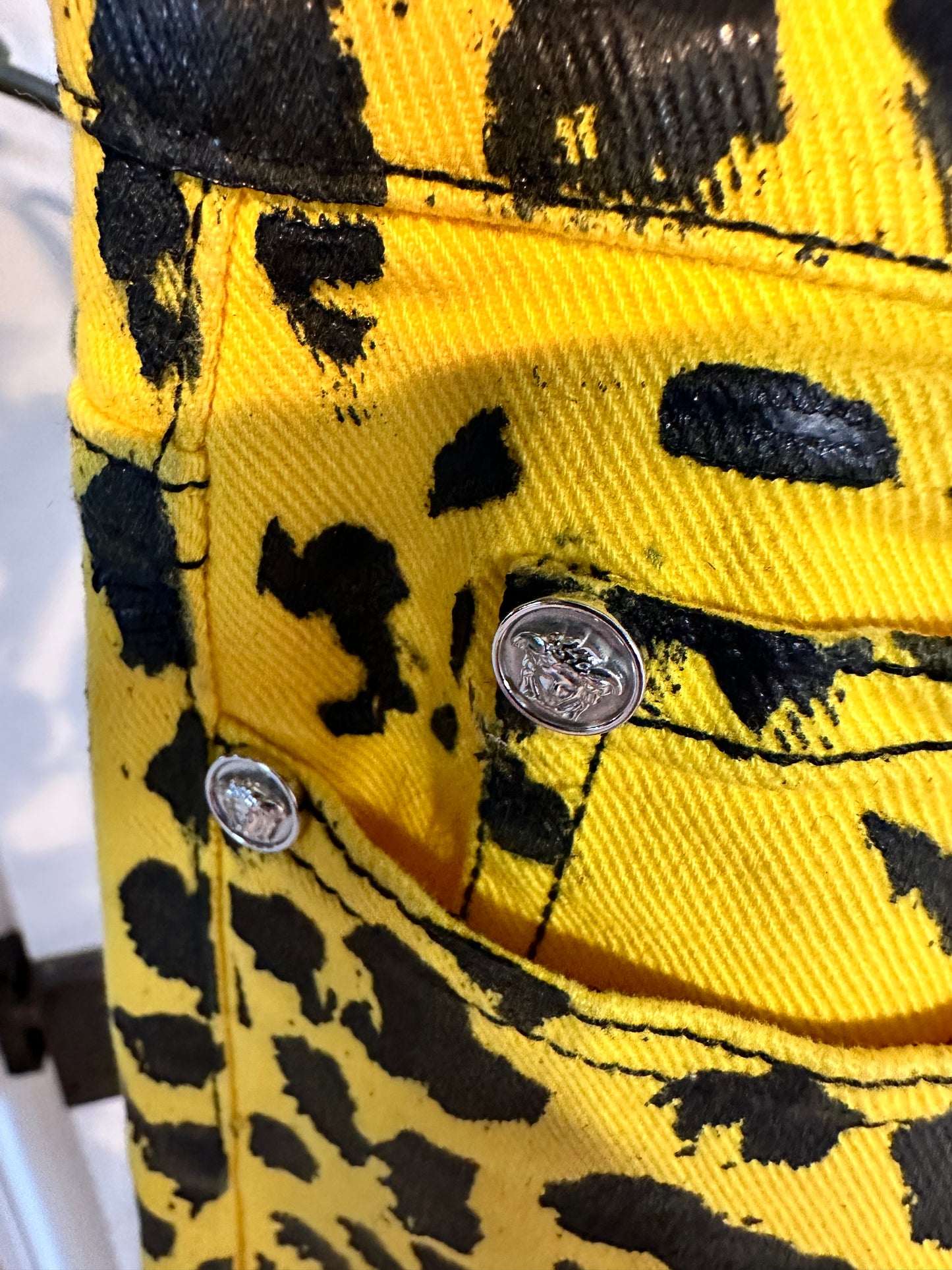 Versace Leopard Print Jeans 28 Waist 32 Leg