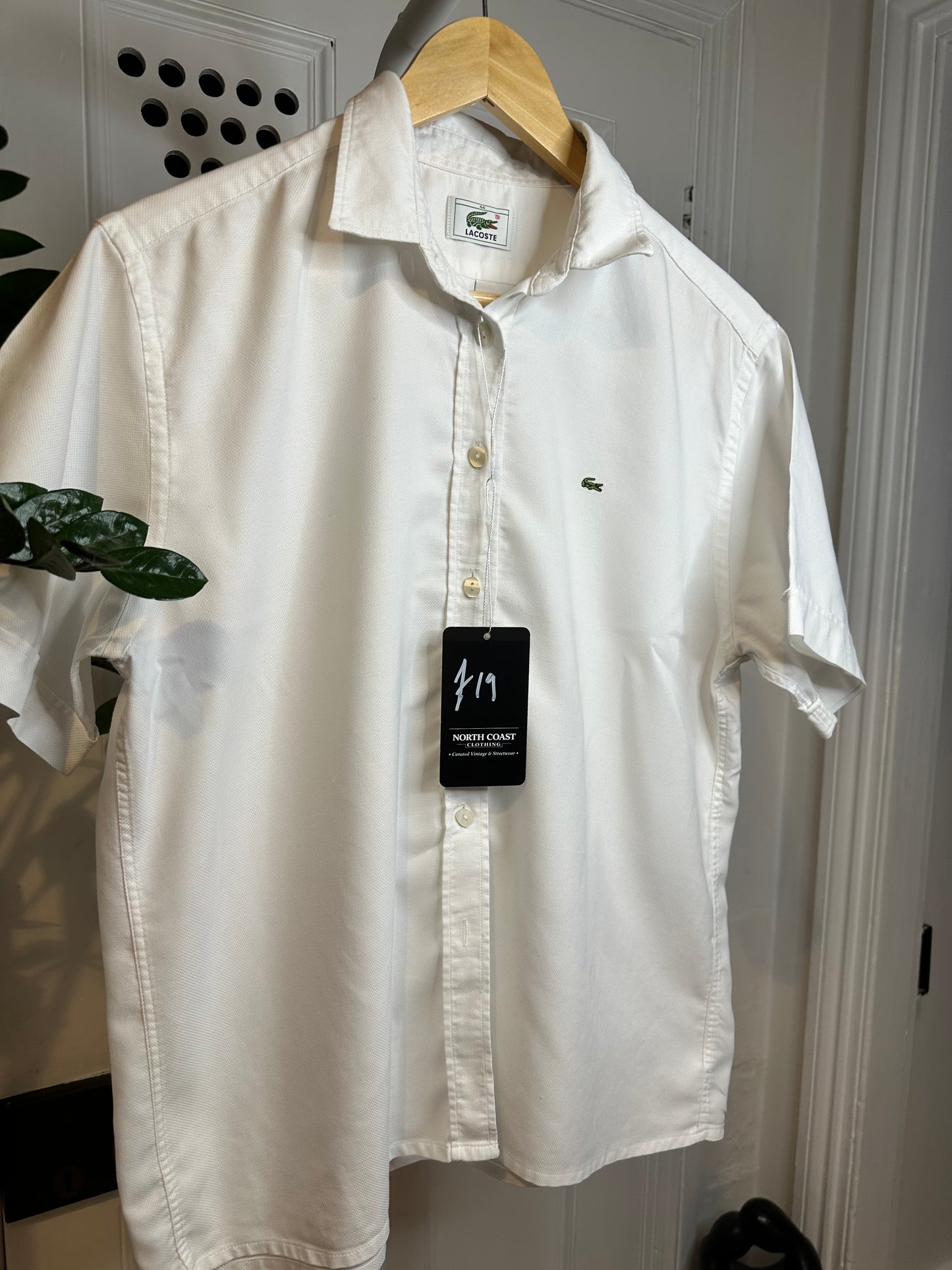 Lacoste Shirt Sleeve Shirt White - Men’s Large (44)