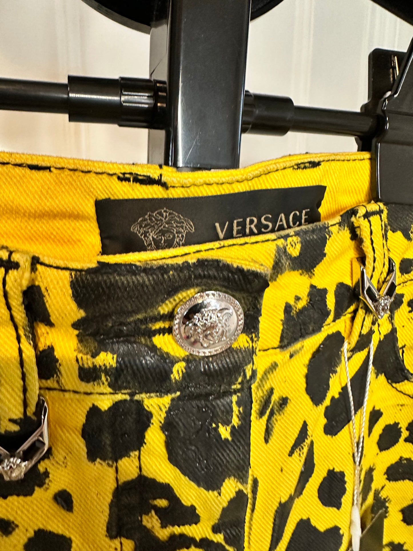 Versace Leopard Print Jeans 28 Waist 32 Leg