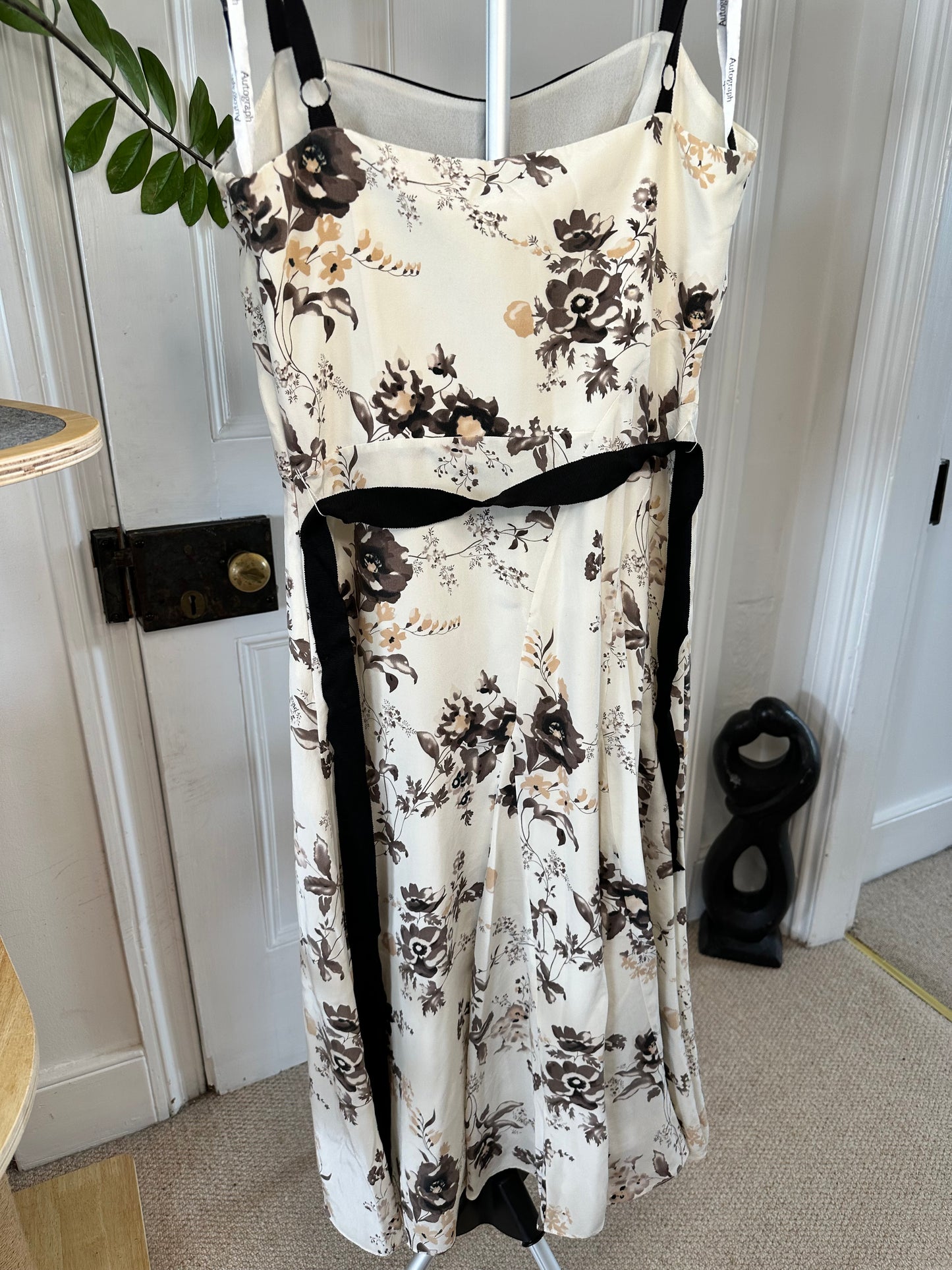 Autograph Summer Midi Dress Size 10 - Cream and Floral Design