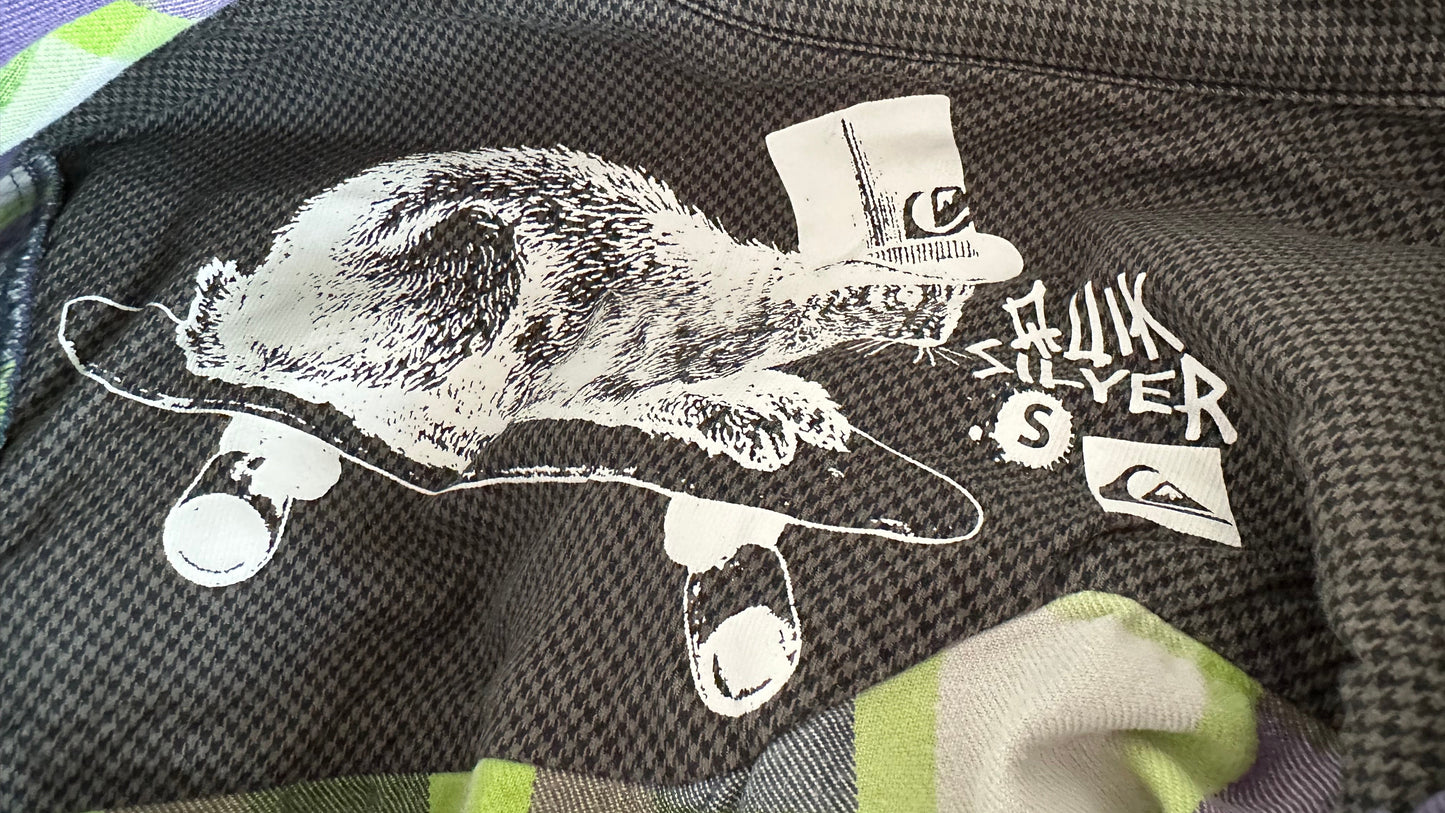 Quiksilver Shirt Men’s Small Purple White Check