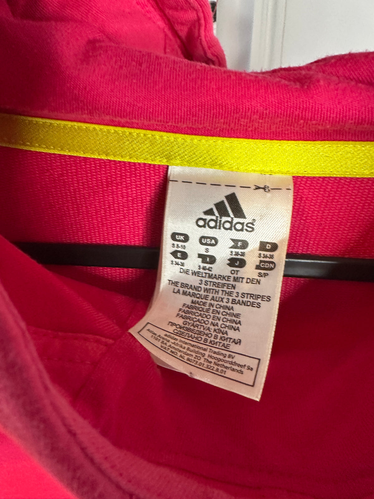 Adidas Performance Pink 3-Stripes Hoodie – Graphic Logo – UK 8–10