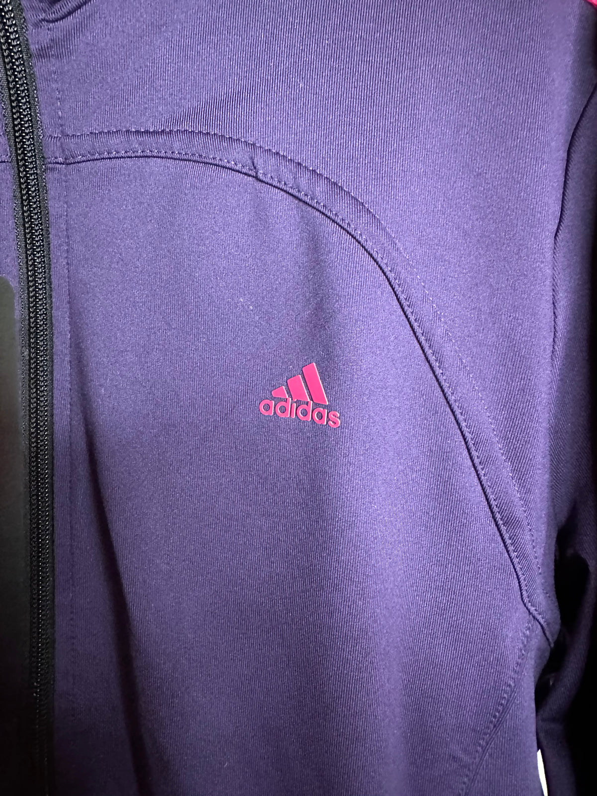 Adidas Performance Essentials Track Jacket – Purple / Hot Pink – UK 14–16 M/L