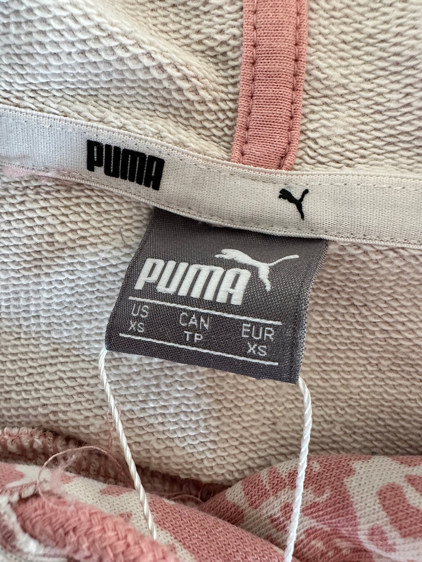 Puma Pink Animal Print Cropped Hoodie Women’s XS