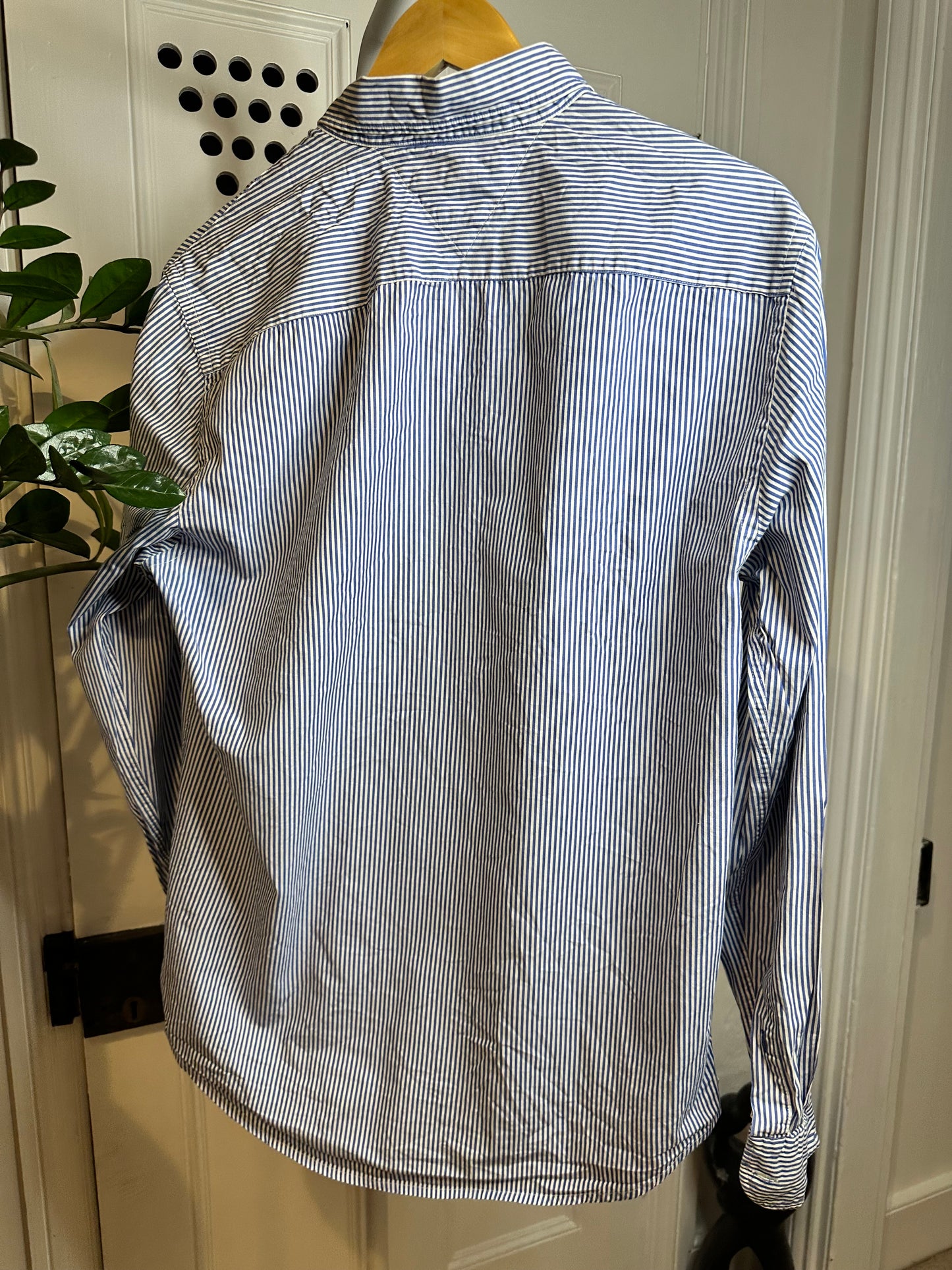 Tommy Hilfiger Blue & White Striped Summer Shirt - Medium
