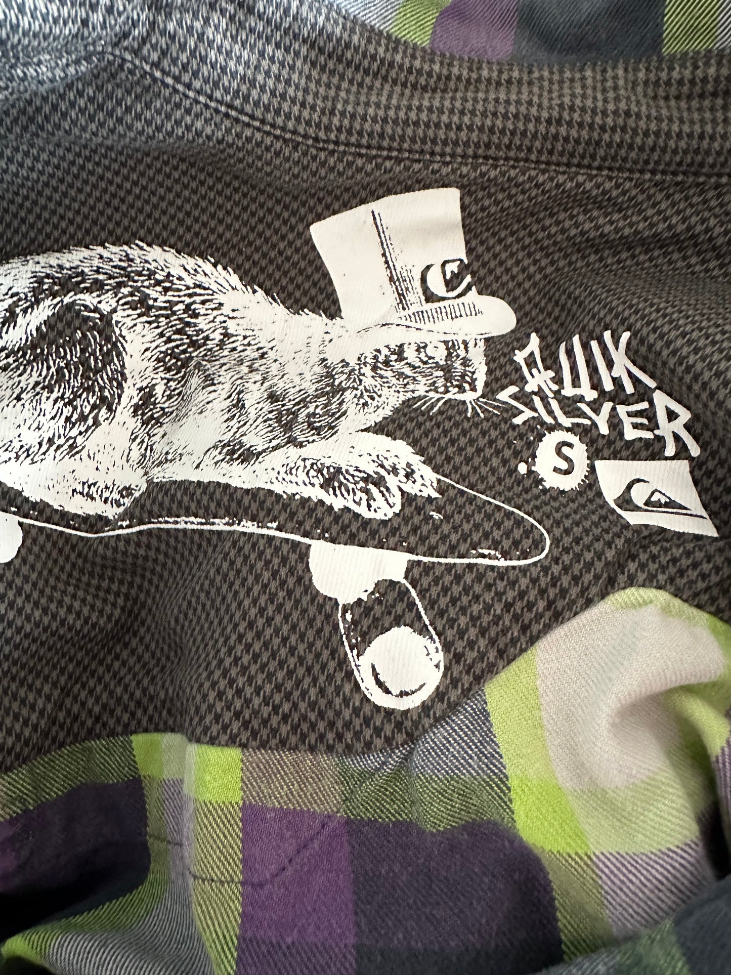 Quiksilver Shirt Men’s Small Purple White Check