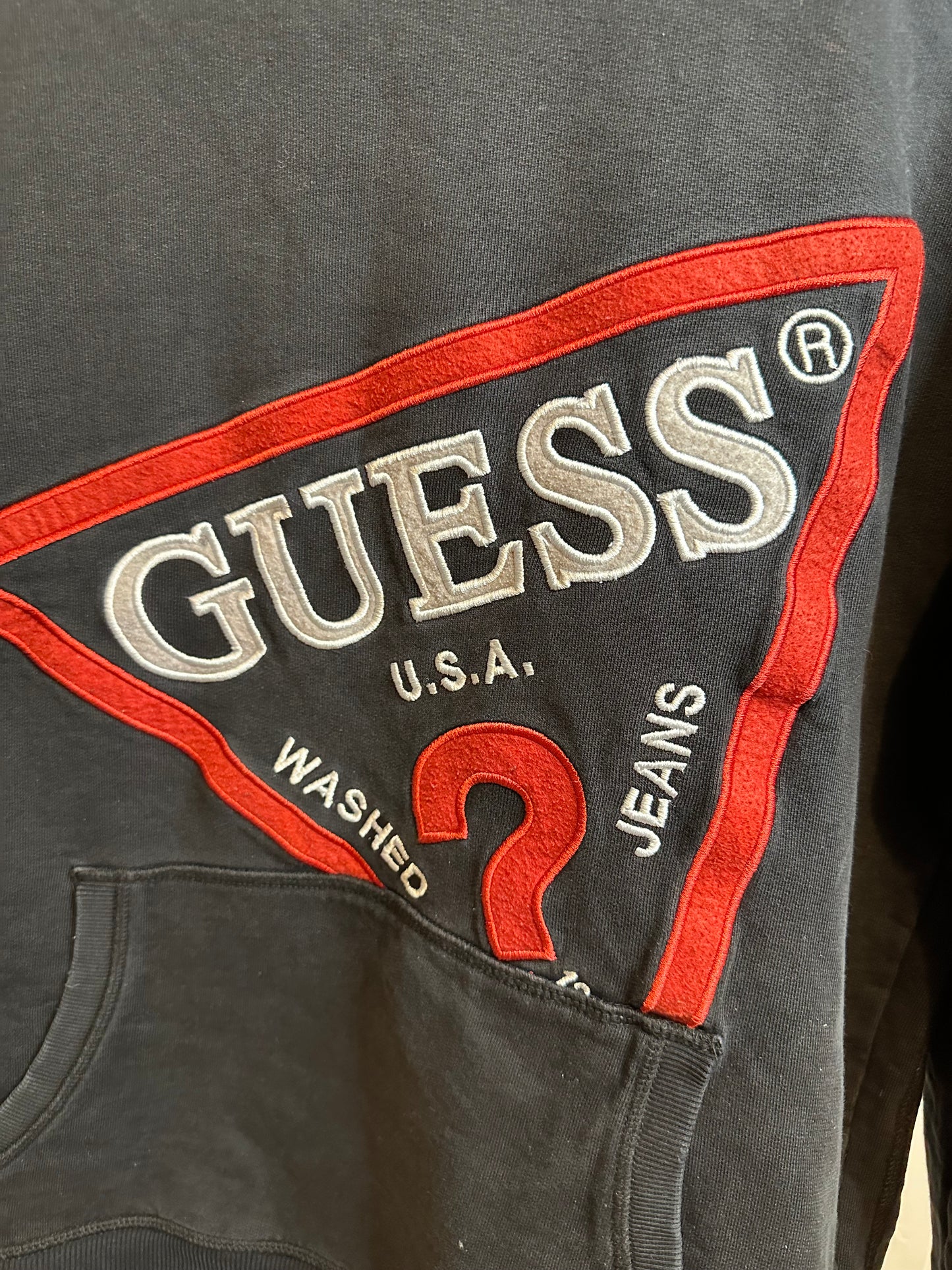 Guess Black Vintage Hoodie - Size 18 / Large