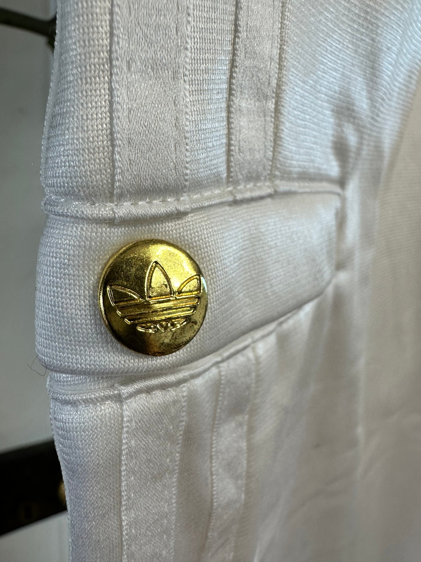 Adidas x Missy Elliot ‘Respect Me’ Joggers Track Pants.White with Gold Poppers. 34x32. Y2K Classics.