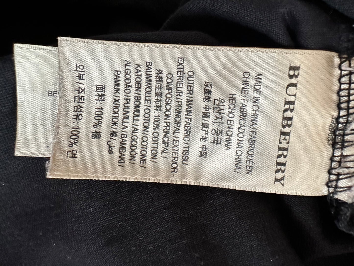 Burberry T-shirt Size Small in Black
