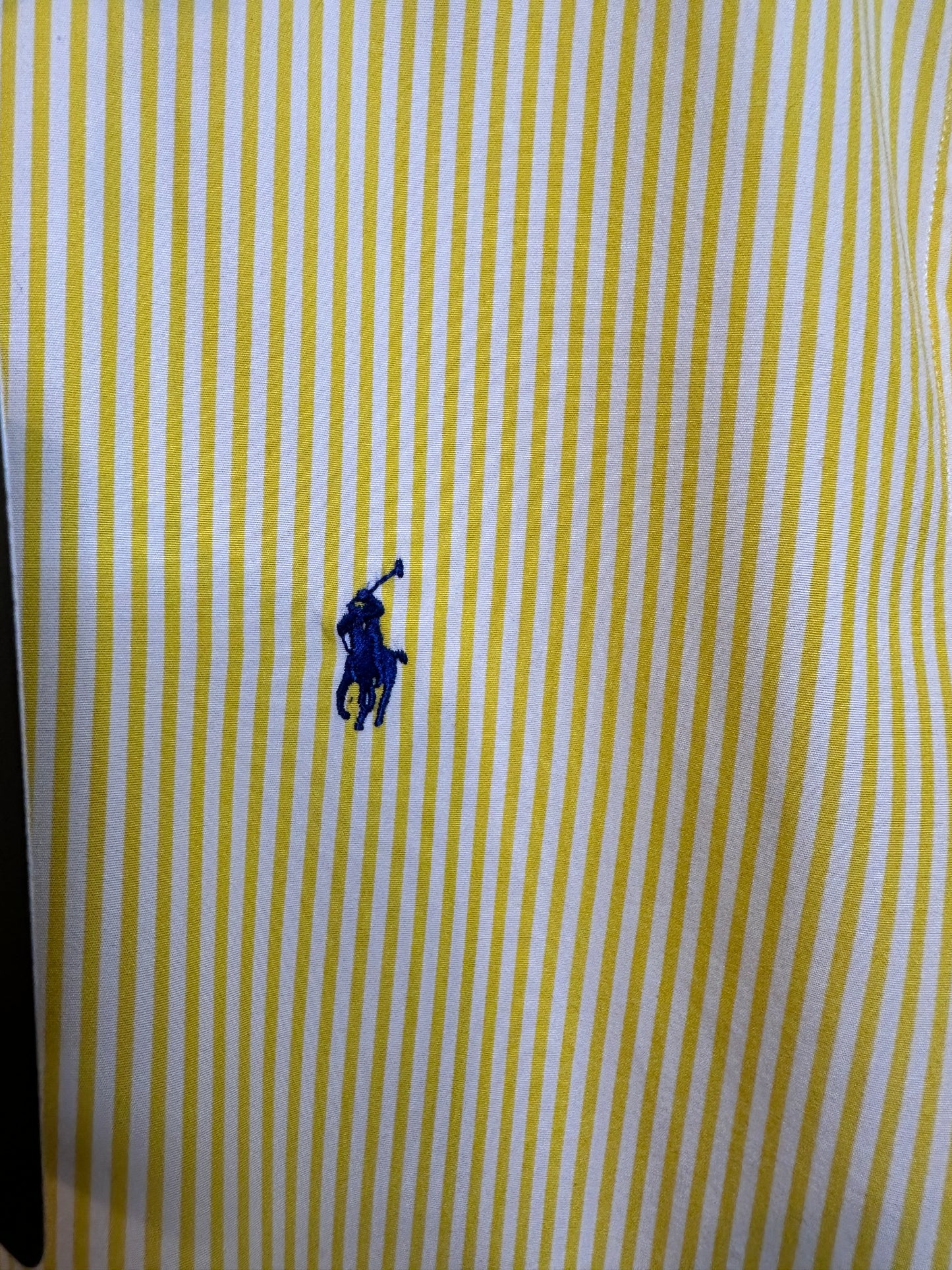 Ralph Lauren Yellow & White Striped Shirt - Men’s Medium