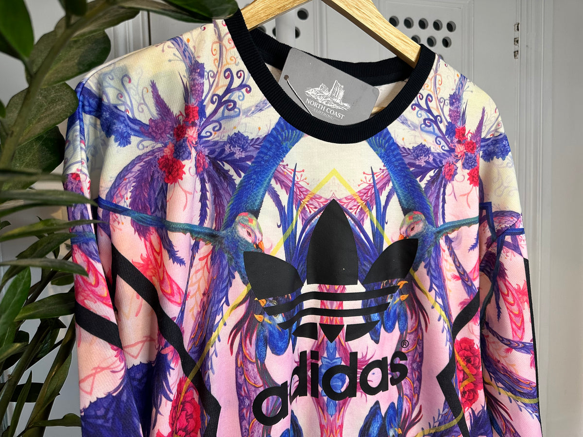 Adidas Originals All-Over Peacock Floral Print Sweatshirt – UK 14