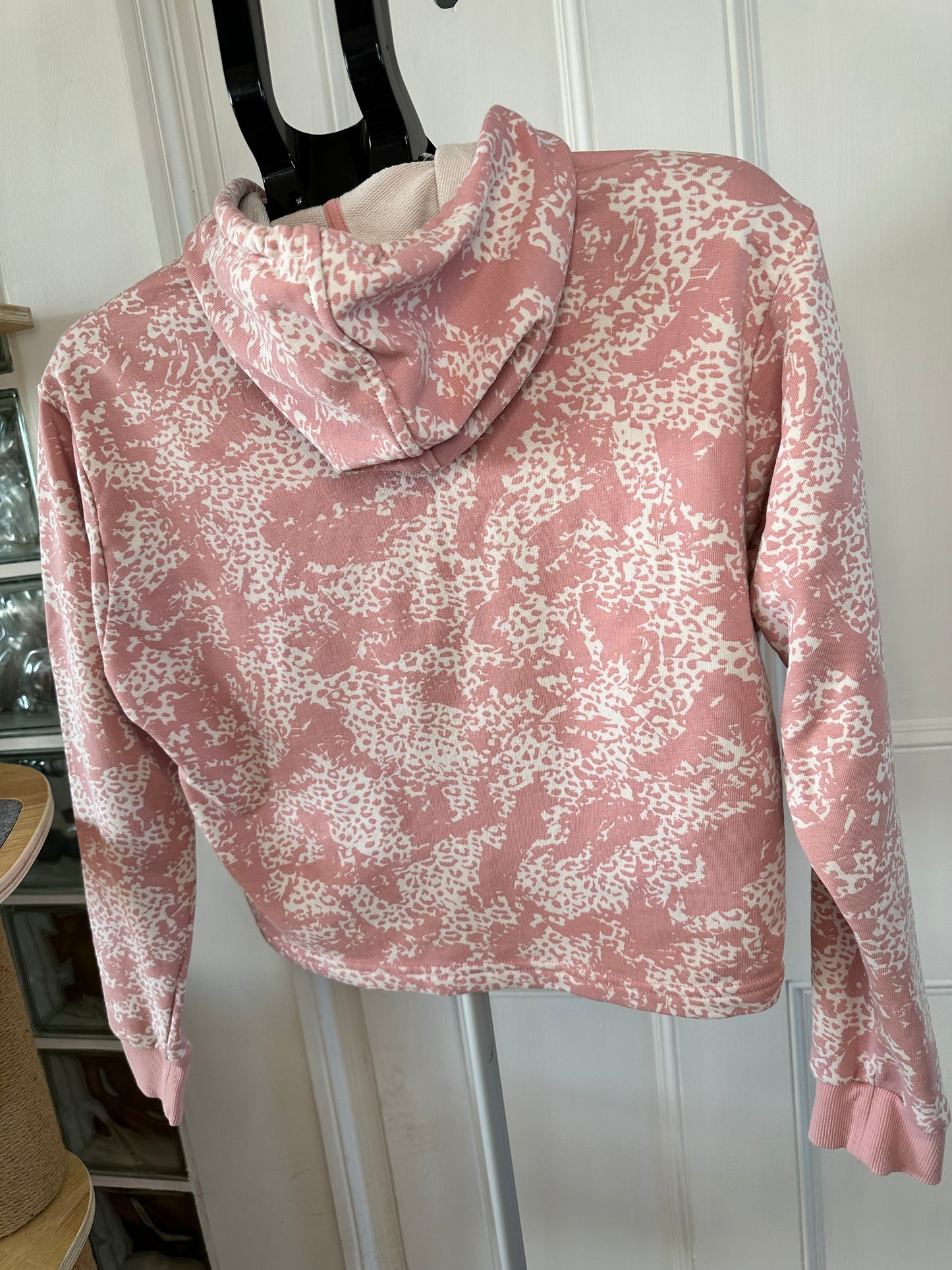 Puma Pink Animal Print Cropped Hoodie Women’s XS
