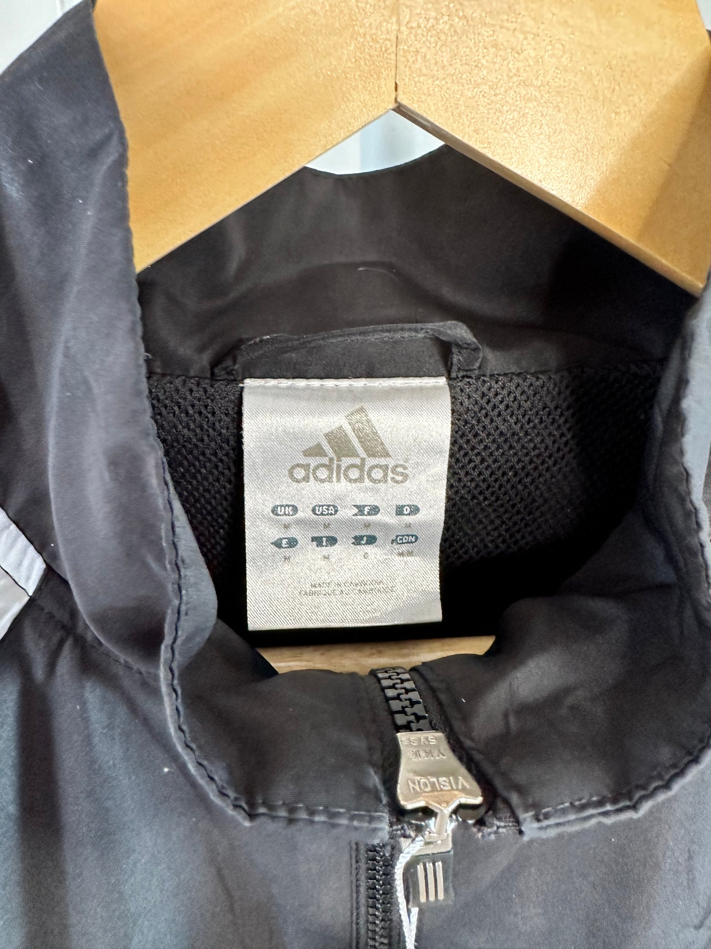 Adidas Black Track Jacket Full Zip - Medium Relaxed Fit