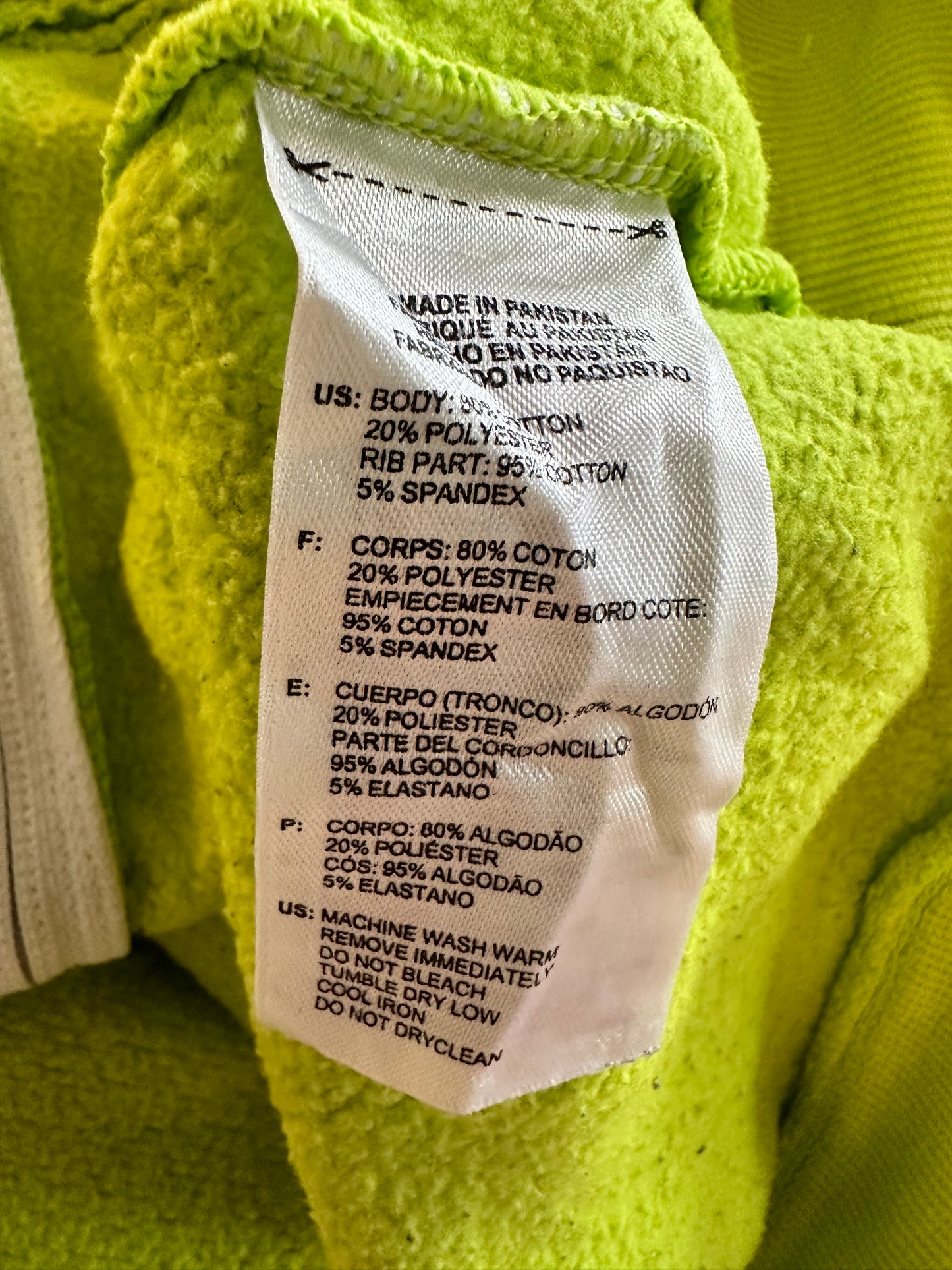 Adidas Full Zip Hoodie Women’s Medium / Men’s Small - Neon Green and Black Tie Dye