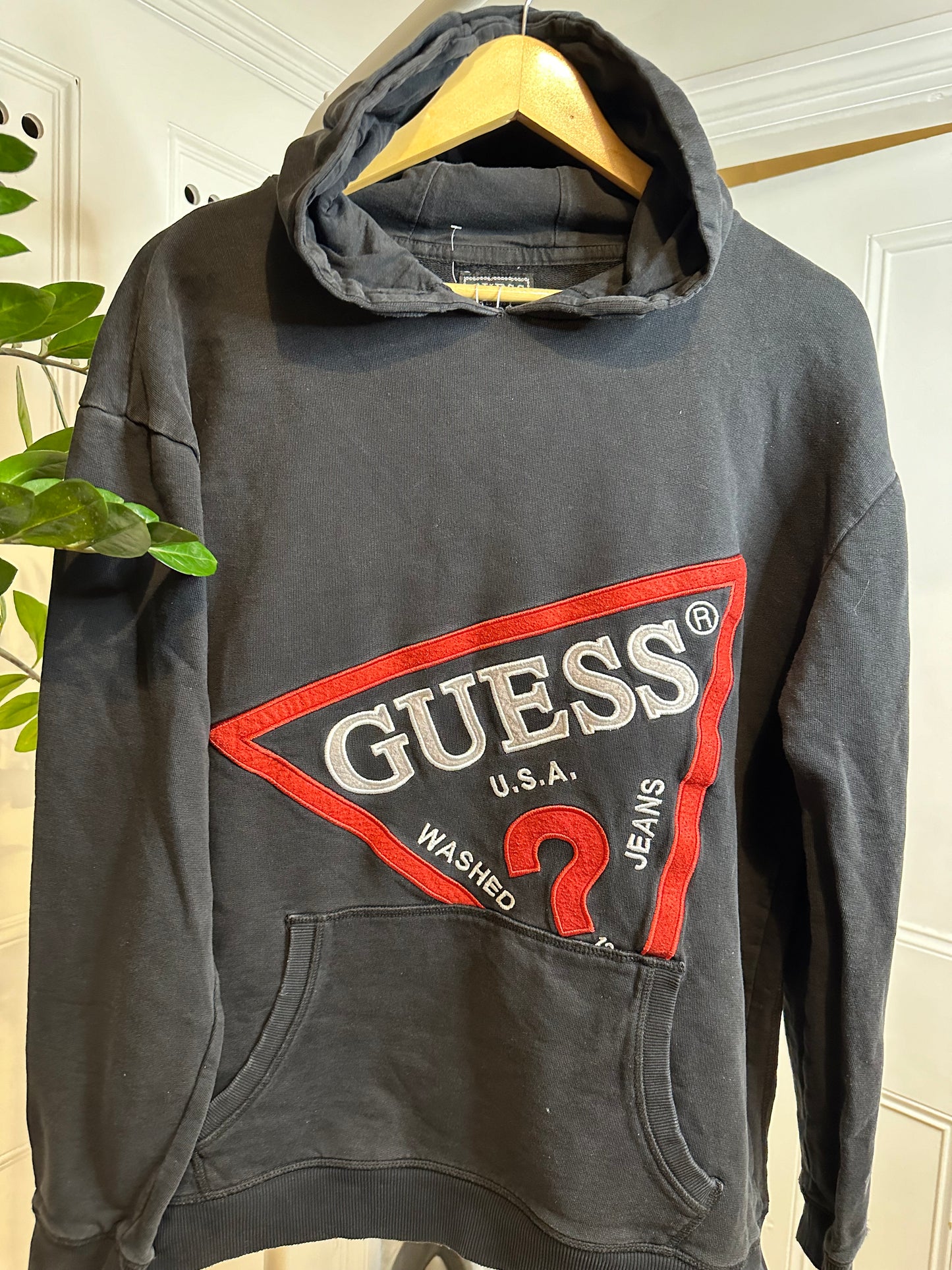 Guess Black Vintage Hoodie - Size 18 / Large