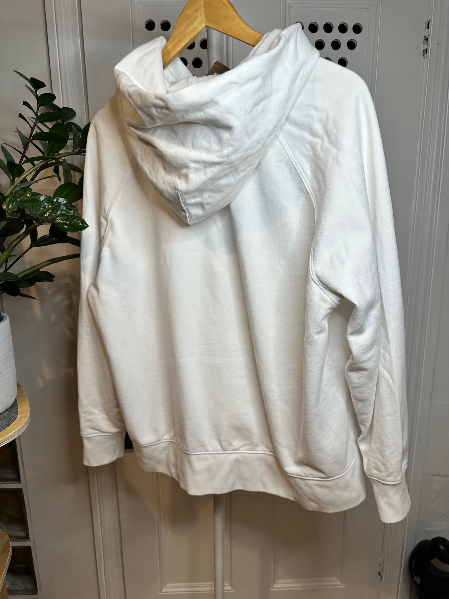 Levi’s Heavy White Cotton Hoodie with Rainbow Logo Design - Large